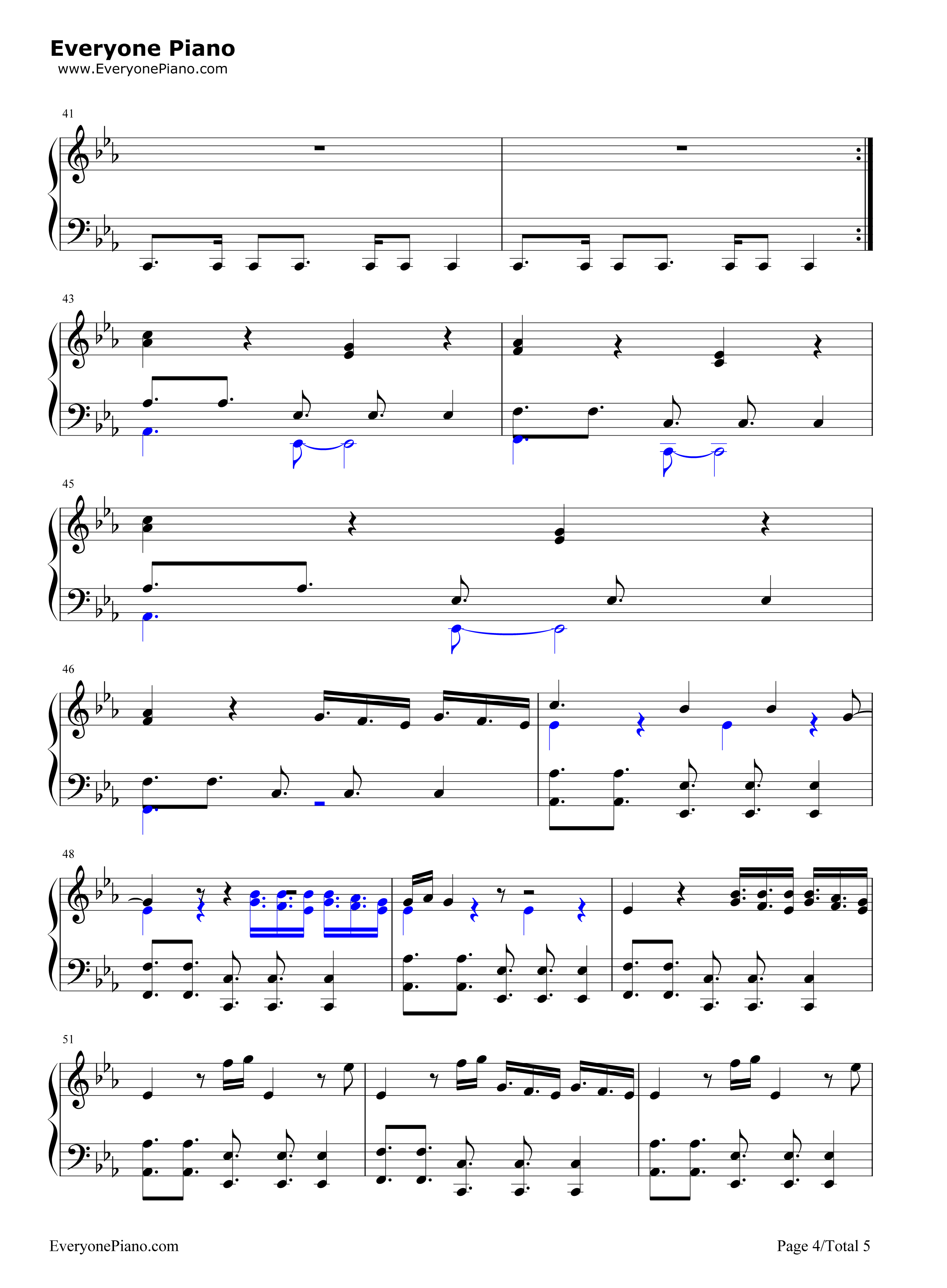 Down钢琴谱_Fifth_Harmony