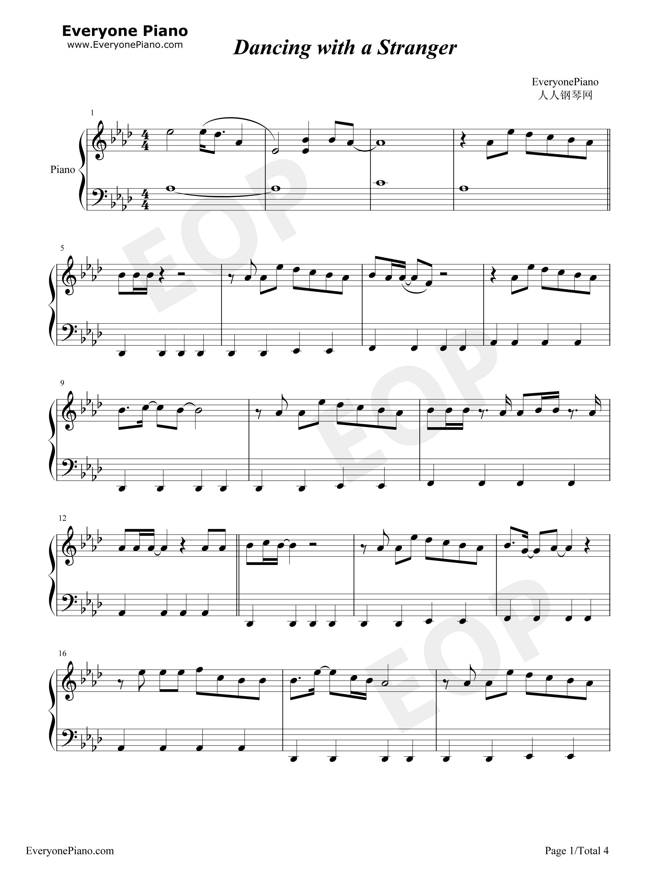 Dancing_with_a_Stranger钢琴谱_Sam_Smith_Normani