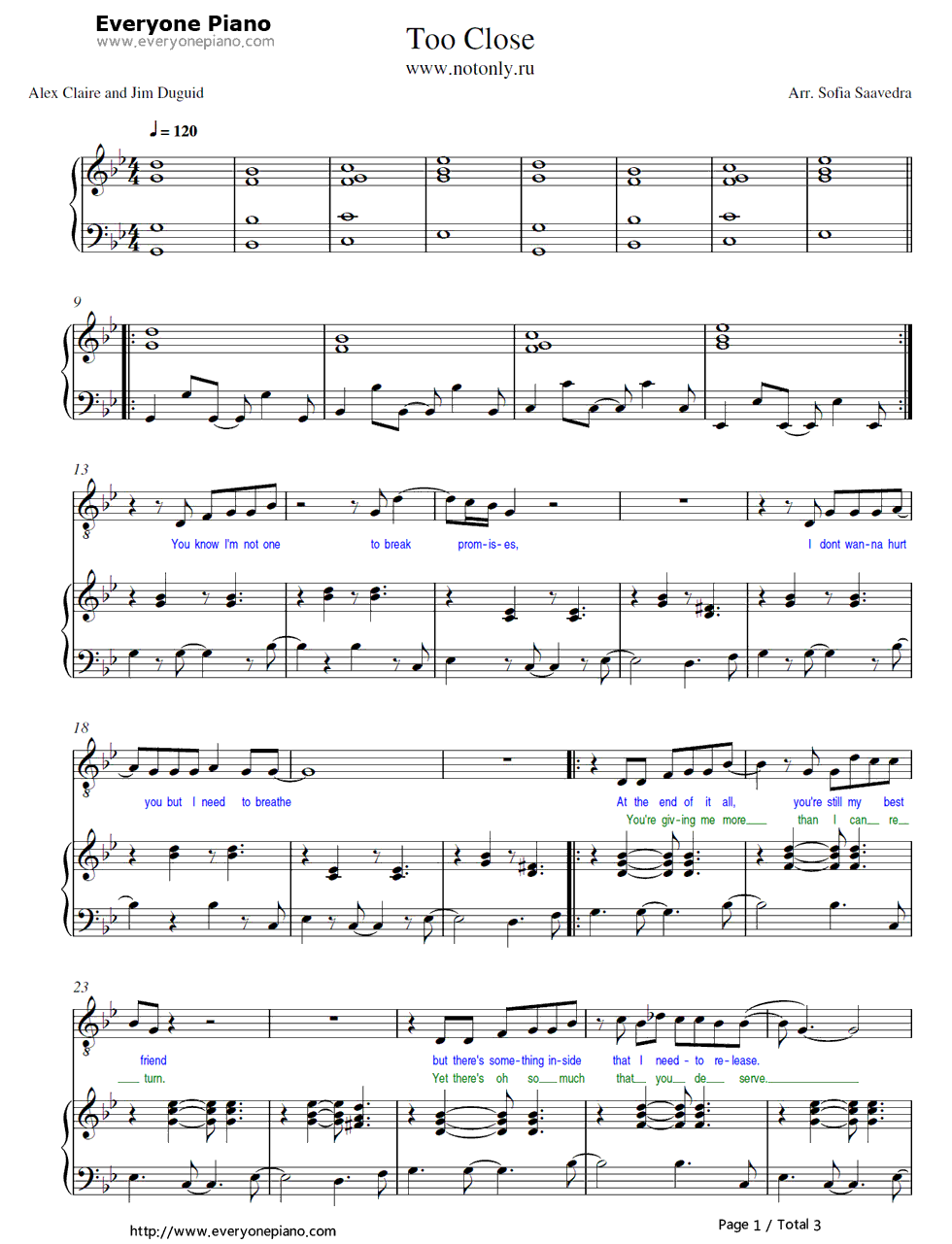 Too_Close钢琴谱_Alex_Clare