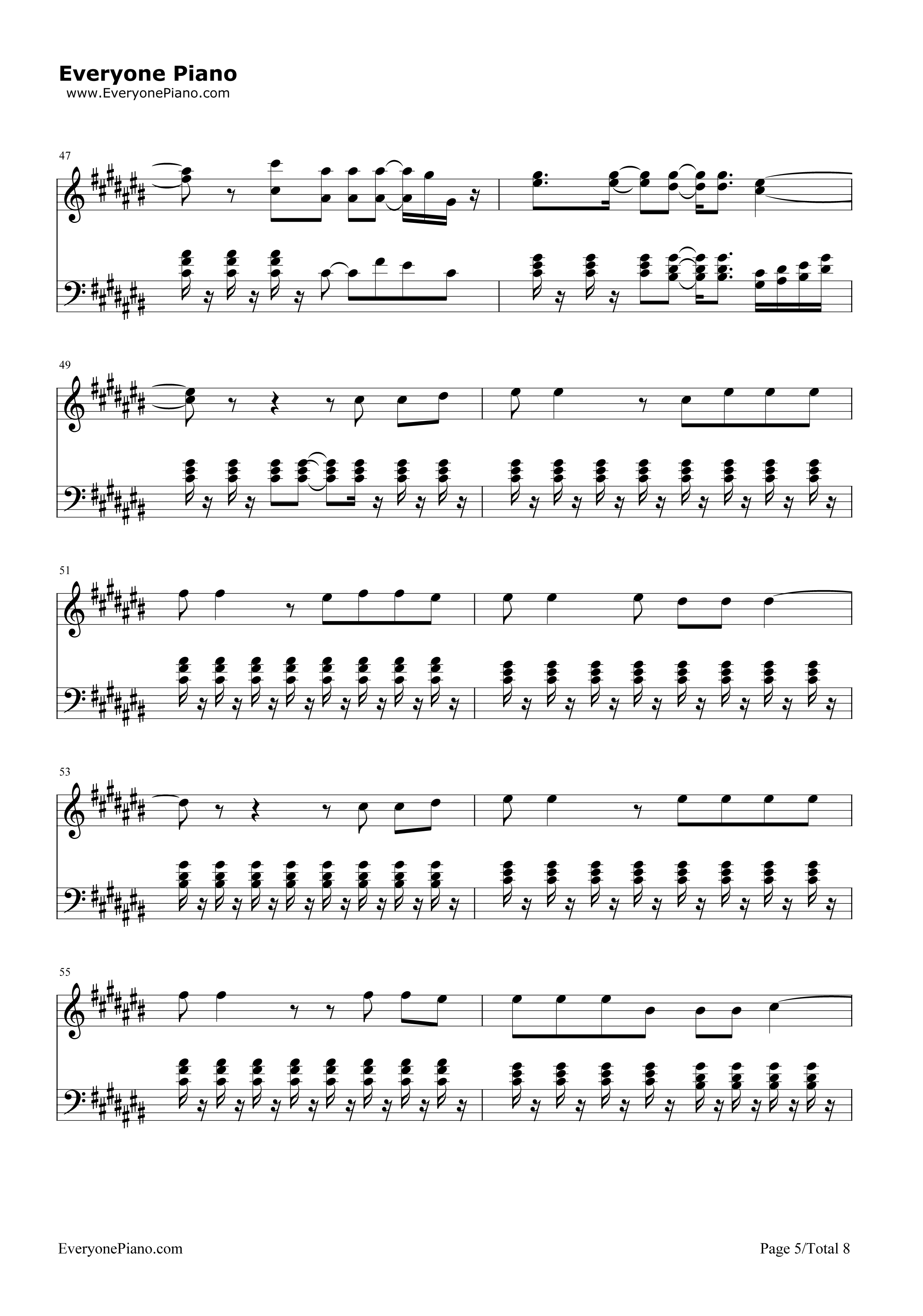 Try_Everything钢琴谱_Shakira