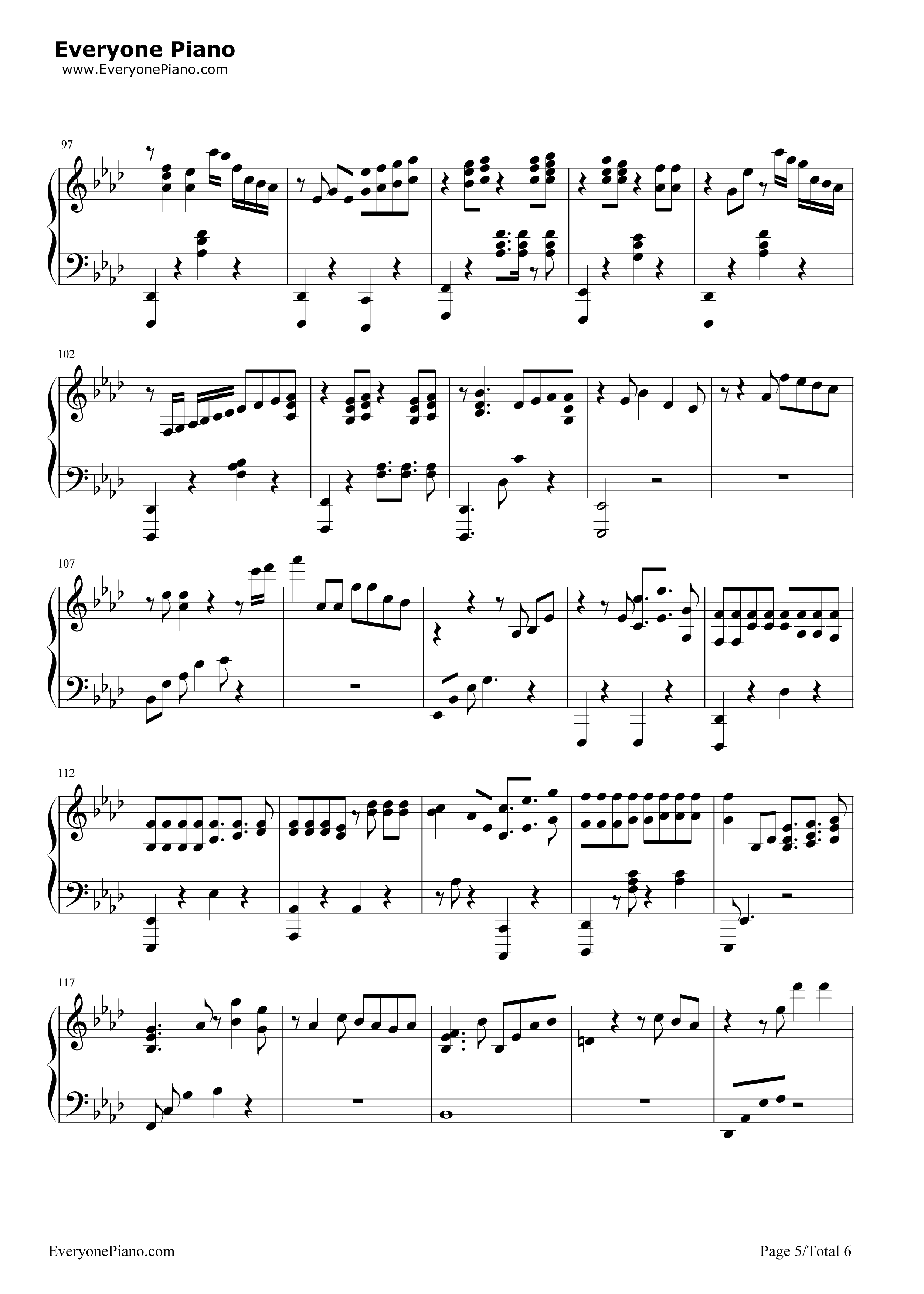 十二月的奇迹(Miracles_in_December)钢琴谱_EXO