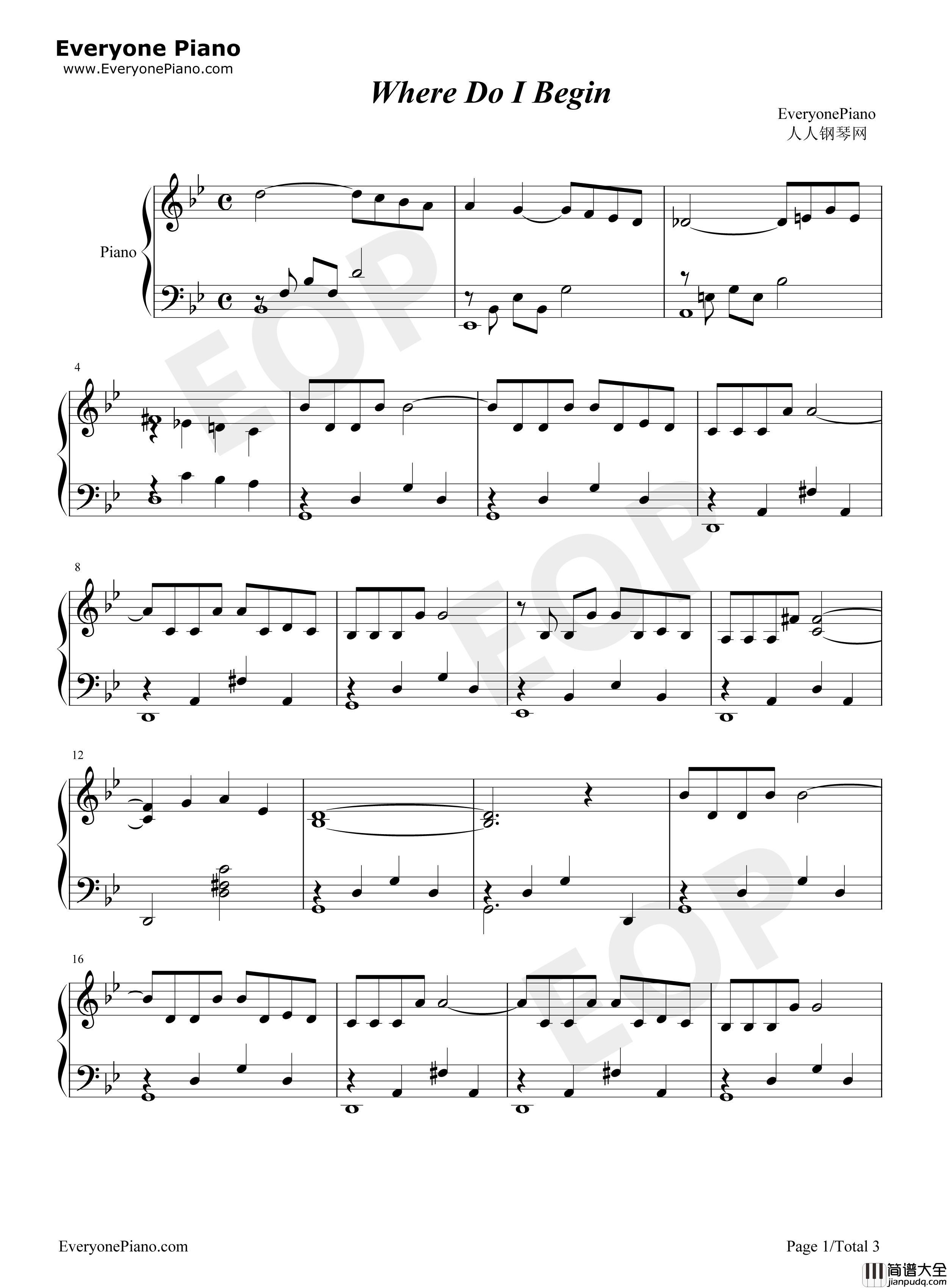 Where_Do_I_Begin钢琴谱_Andy_Williams