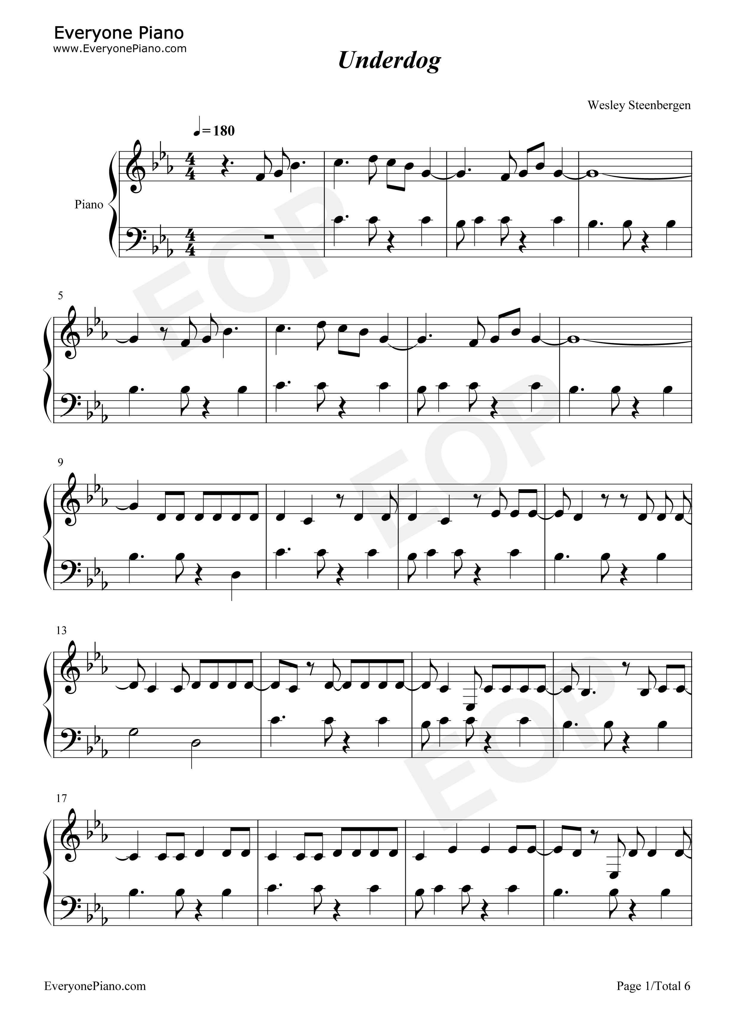 Underdog钢琴谱_Alicia_Keys