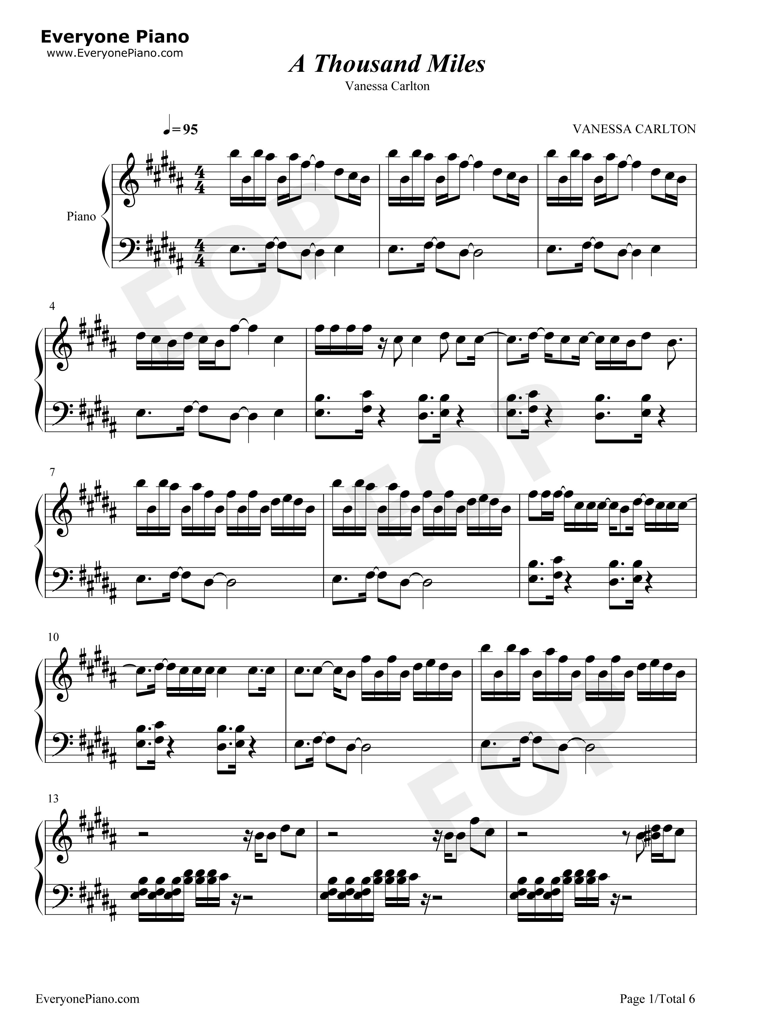 A_Thousand_Miles钢琴谱_Vanessa_Carlton