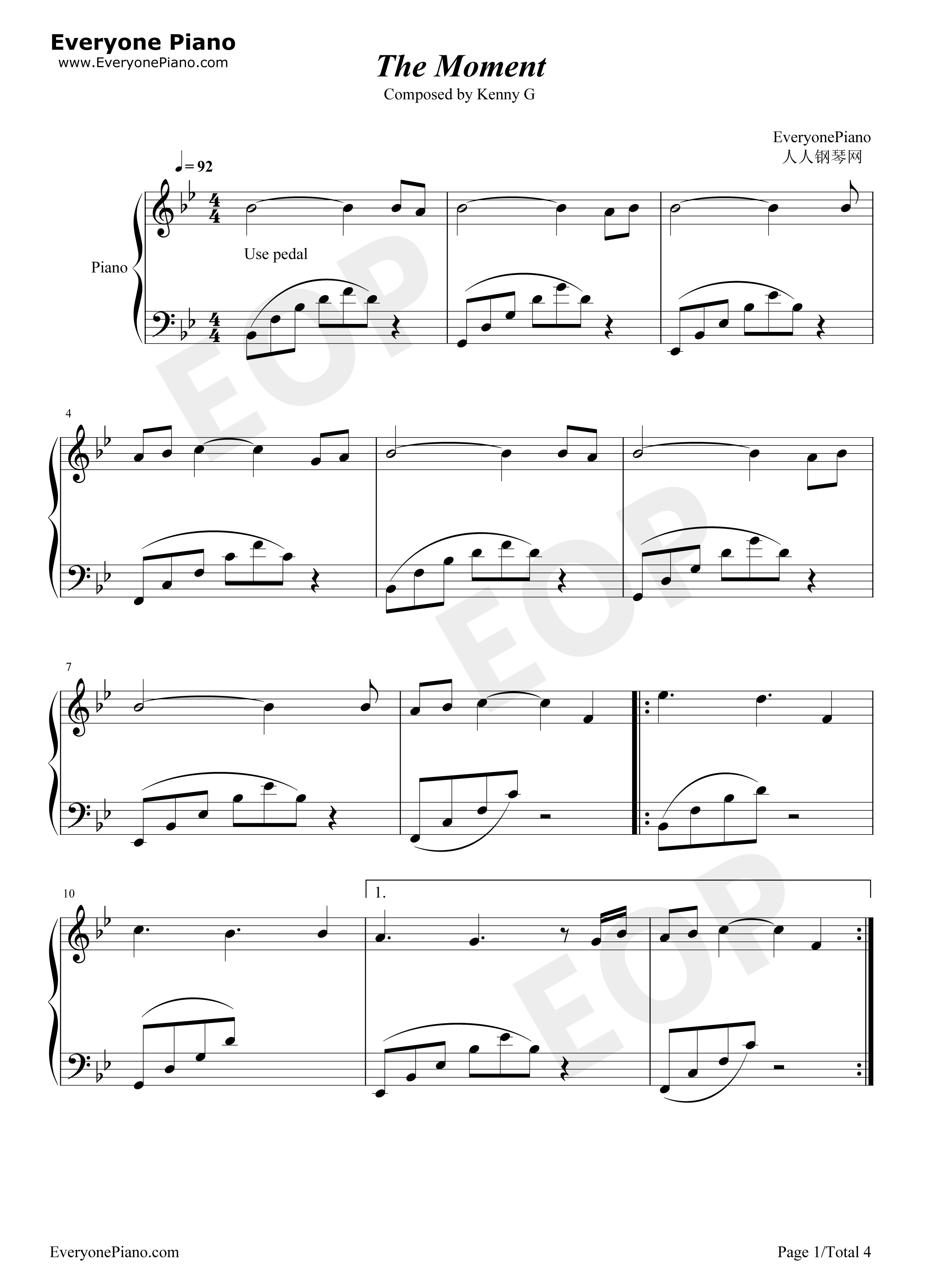 The_Moment钢琴谱_Kenny_G