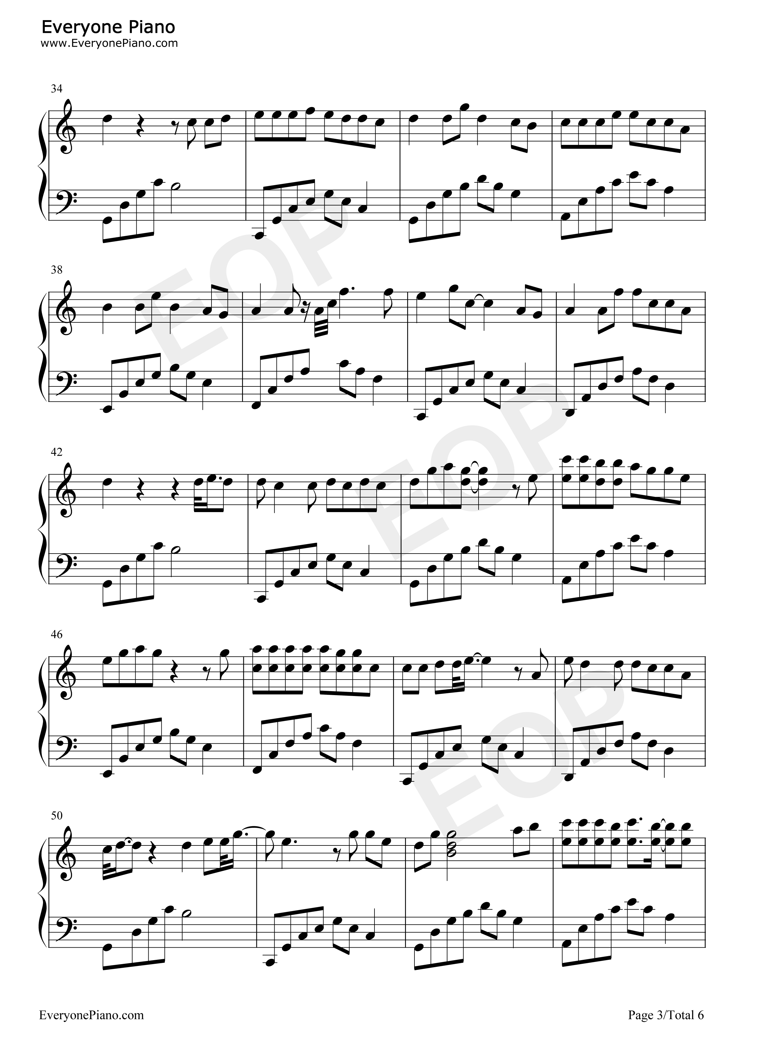 卡农与流行曲串烧钢琴谱_未知