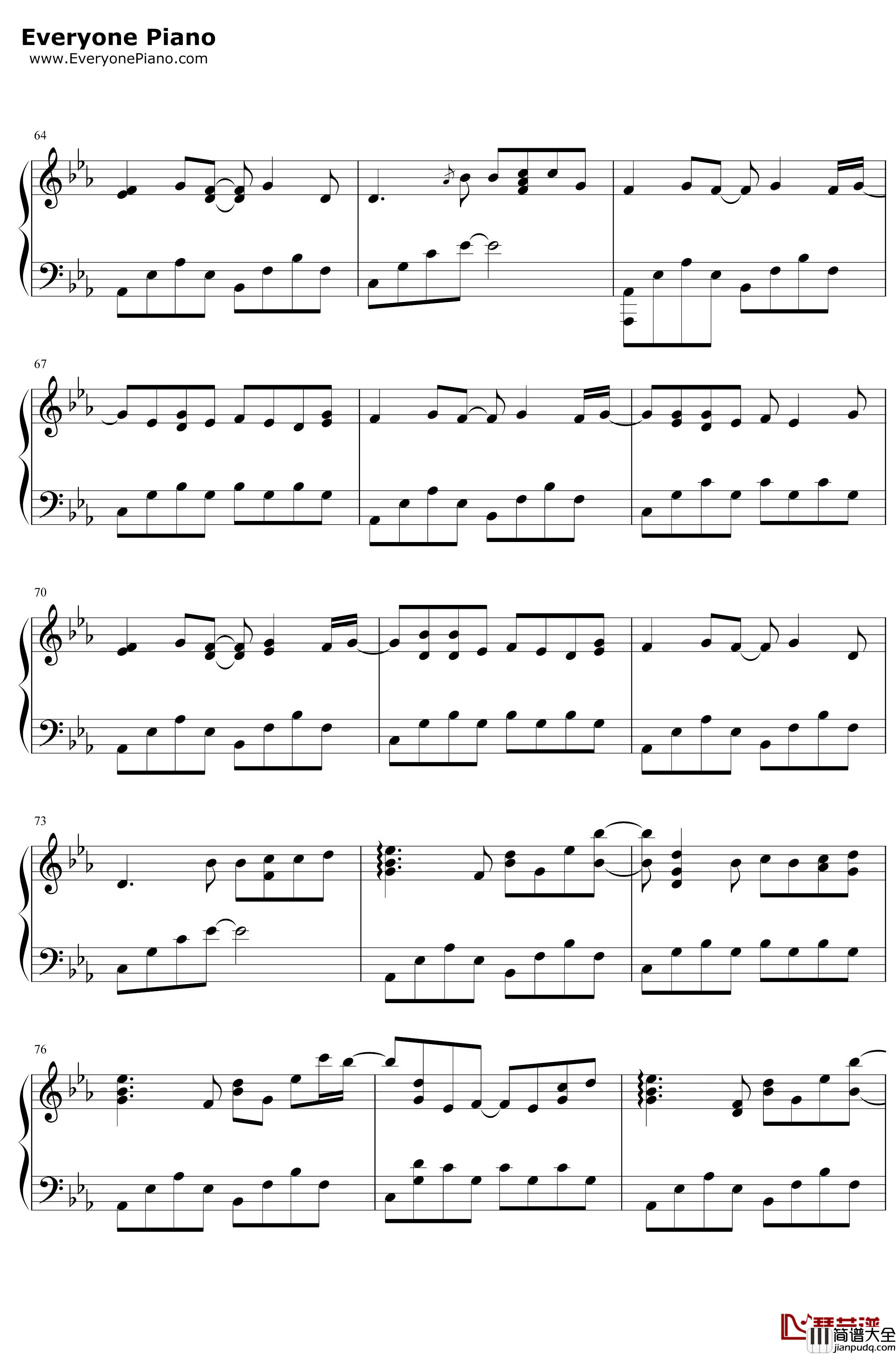 Fell_for_U钢琴谱_Noicybino_抖音伤感BGM