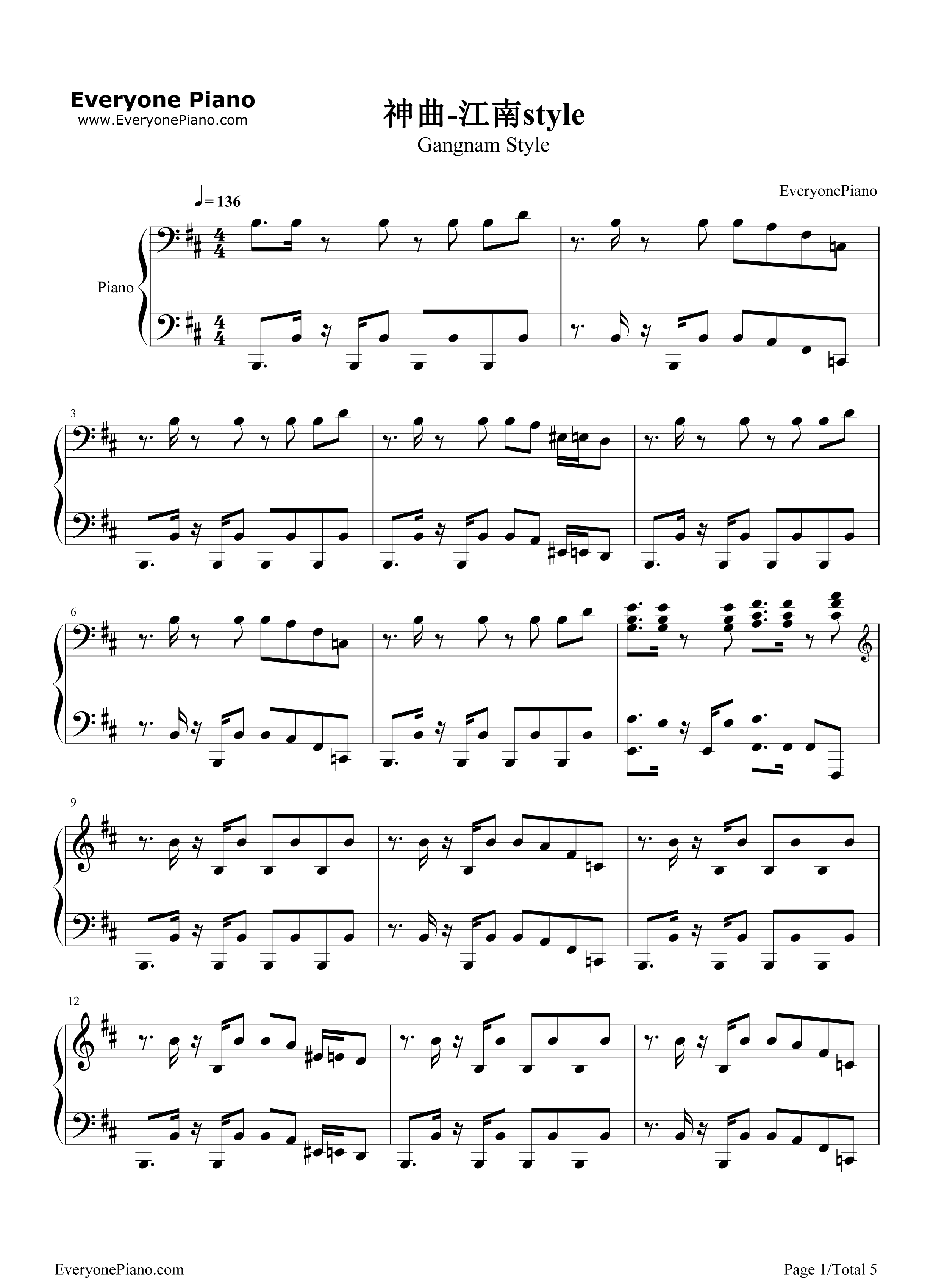神曲钢琴谱_朴载相__PSY