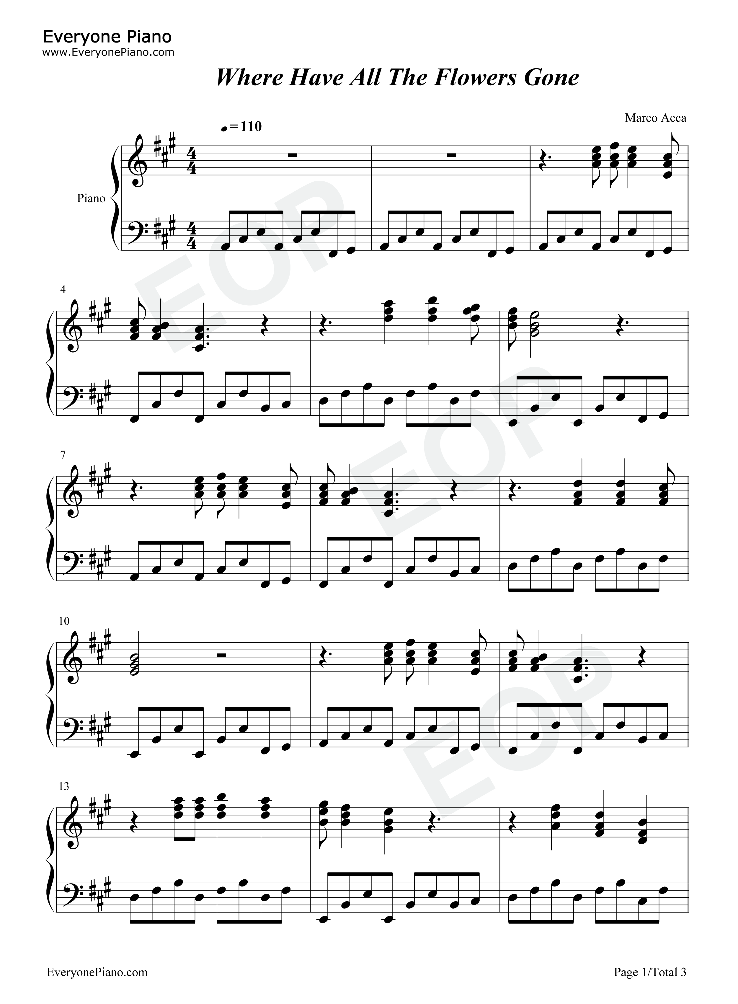 Where_Have_All_The_Flowers_Gone钢琴谱_Pete_Seeger