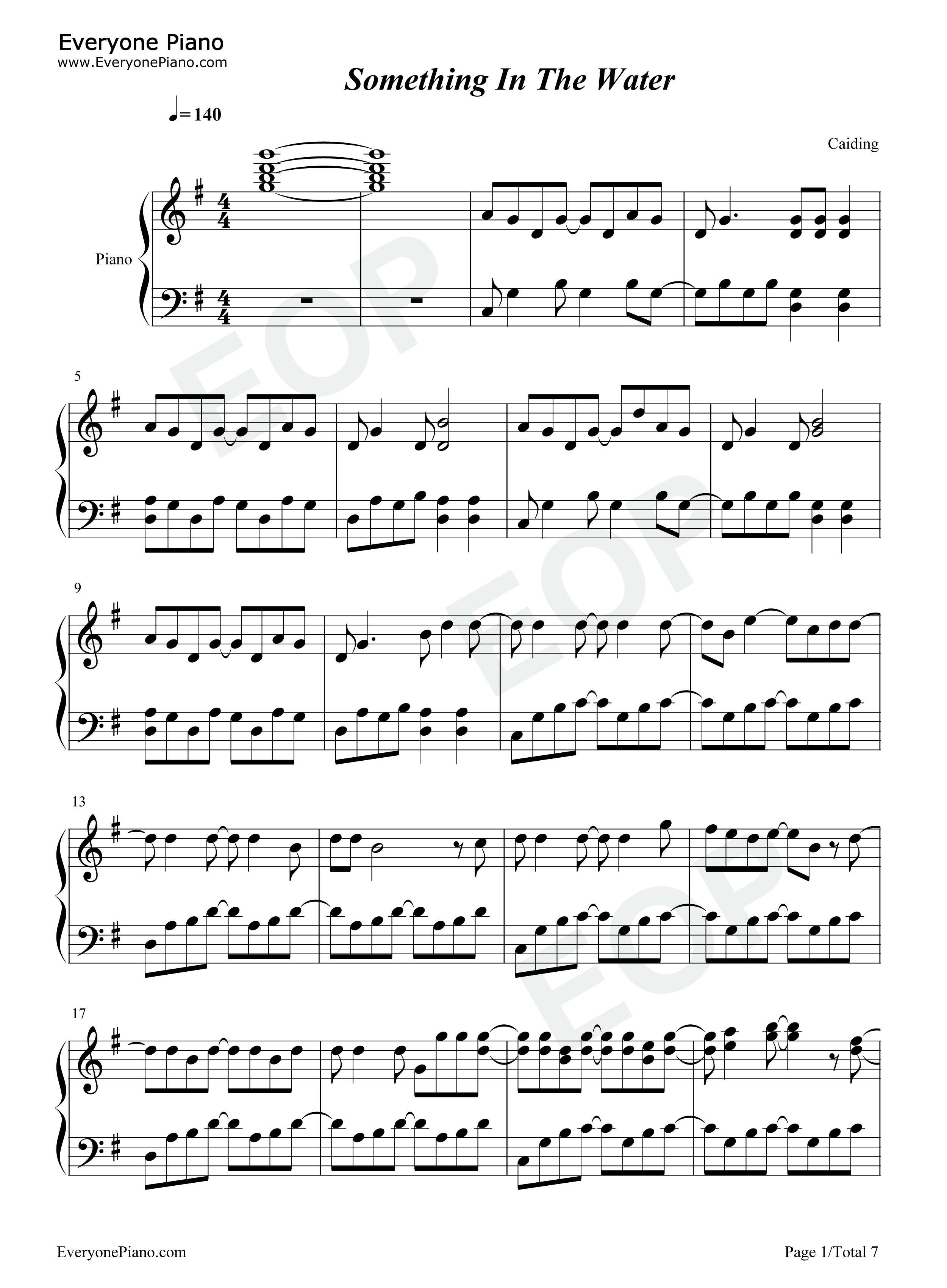 Something_in_the_Water钢琴谱_Carrie_Underwood