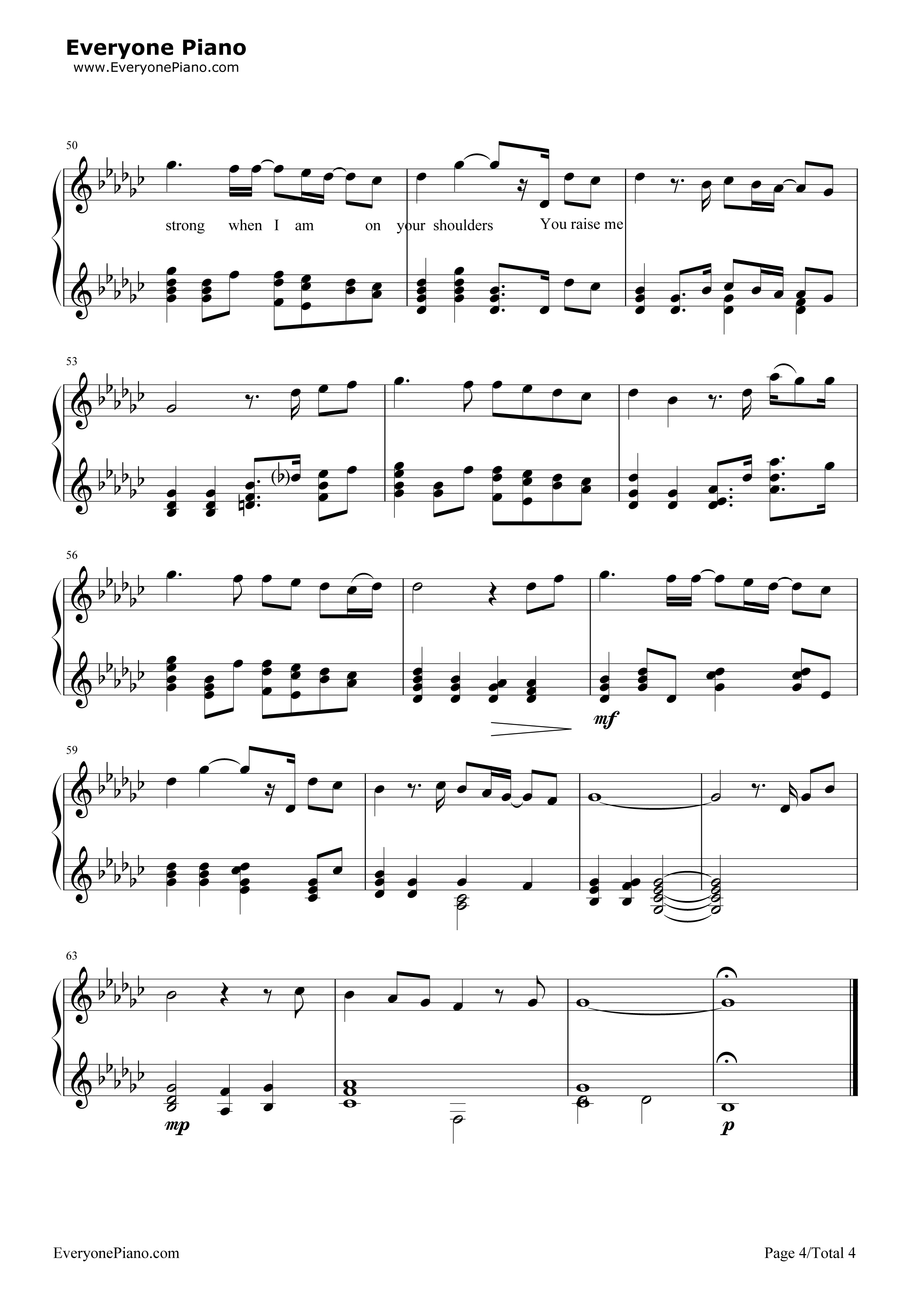 You_Raise_Me_Up_钢琴谱_Westlife__西城男孩