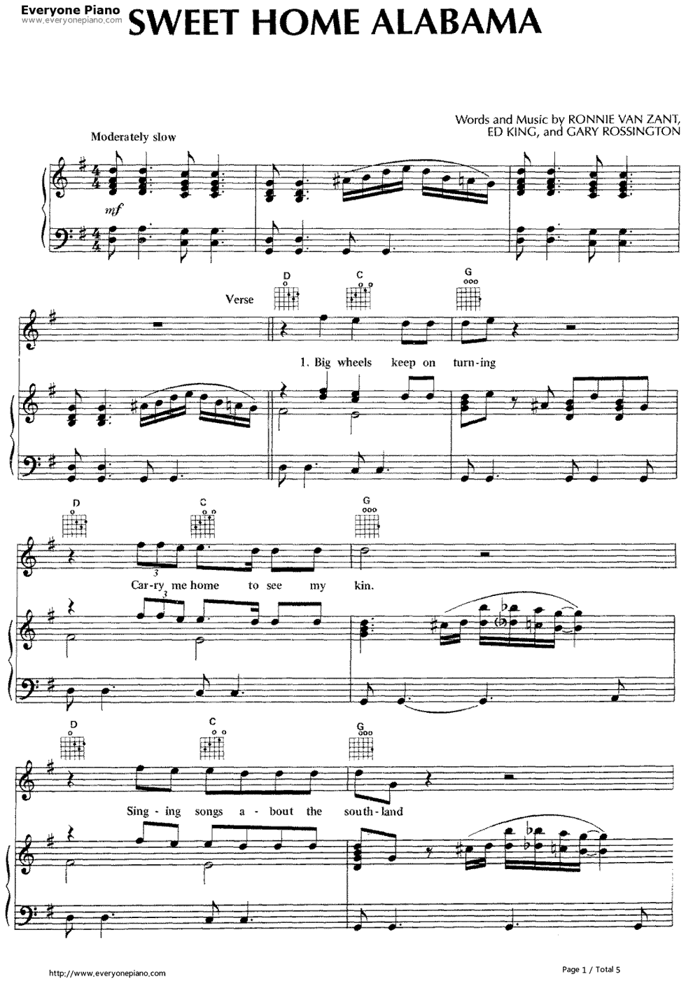 Sweet_Home_Alabama钢琴谱_Lynyrd_Skynyrd