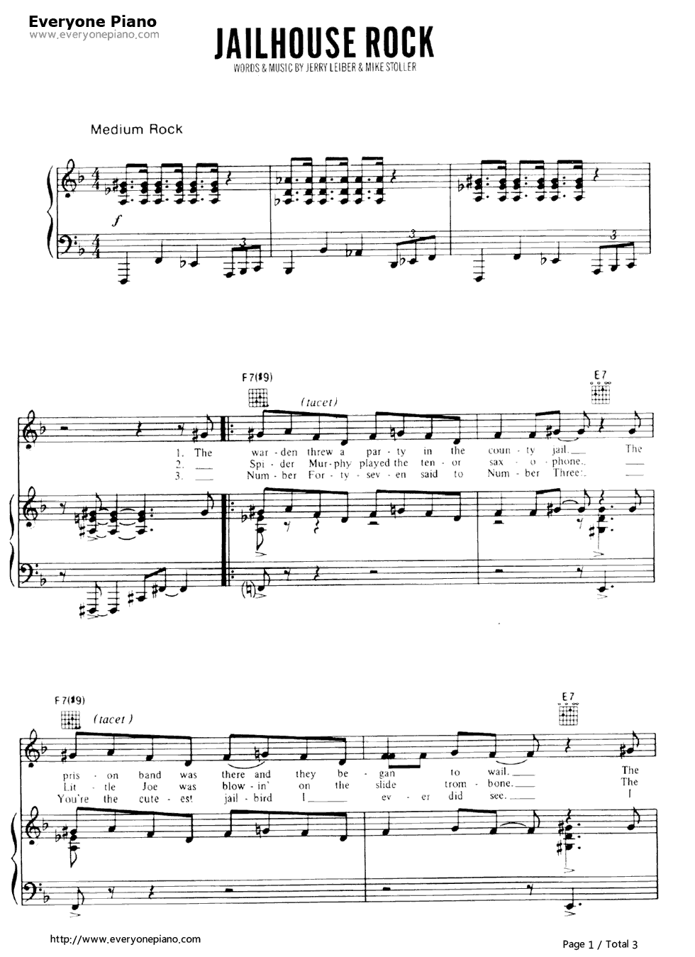 Jailhouse_Rock钢琴谱_Elvis_Presley