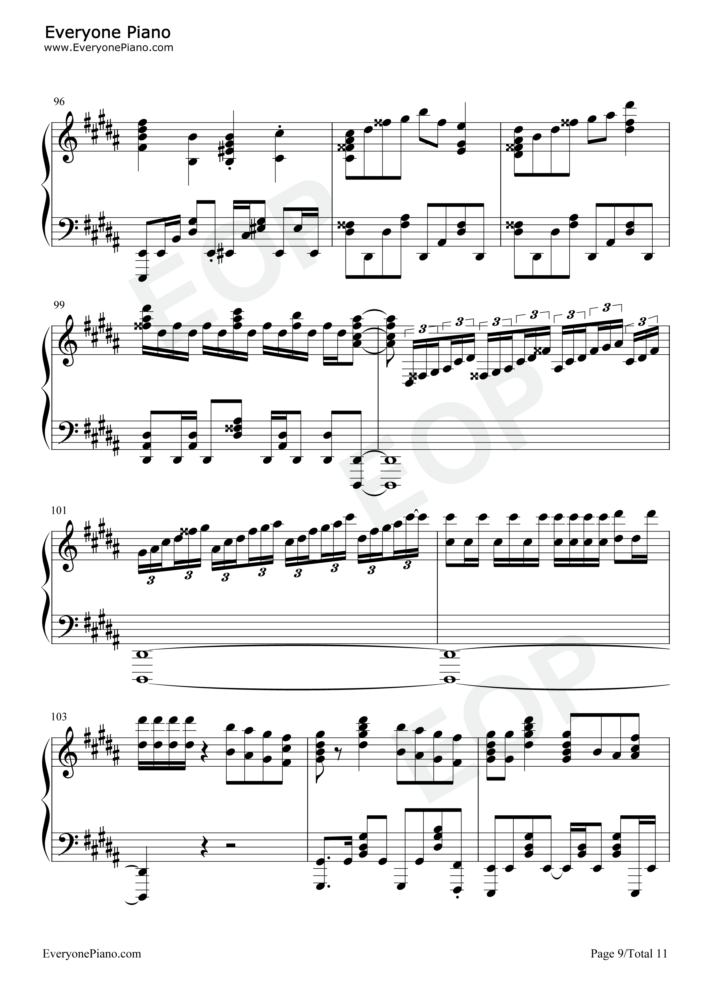 残響散歌钢琴谱_Aimer
