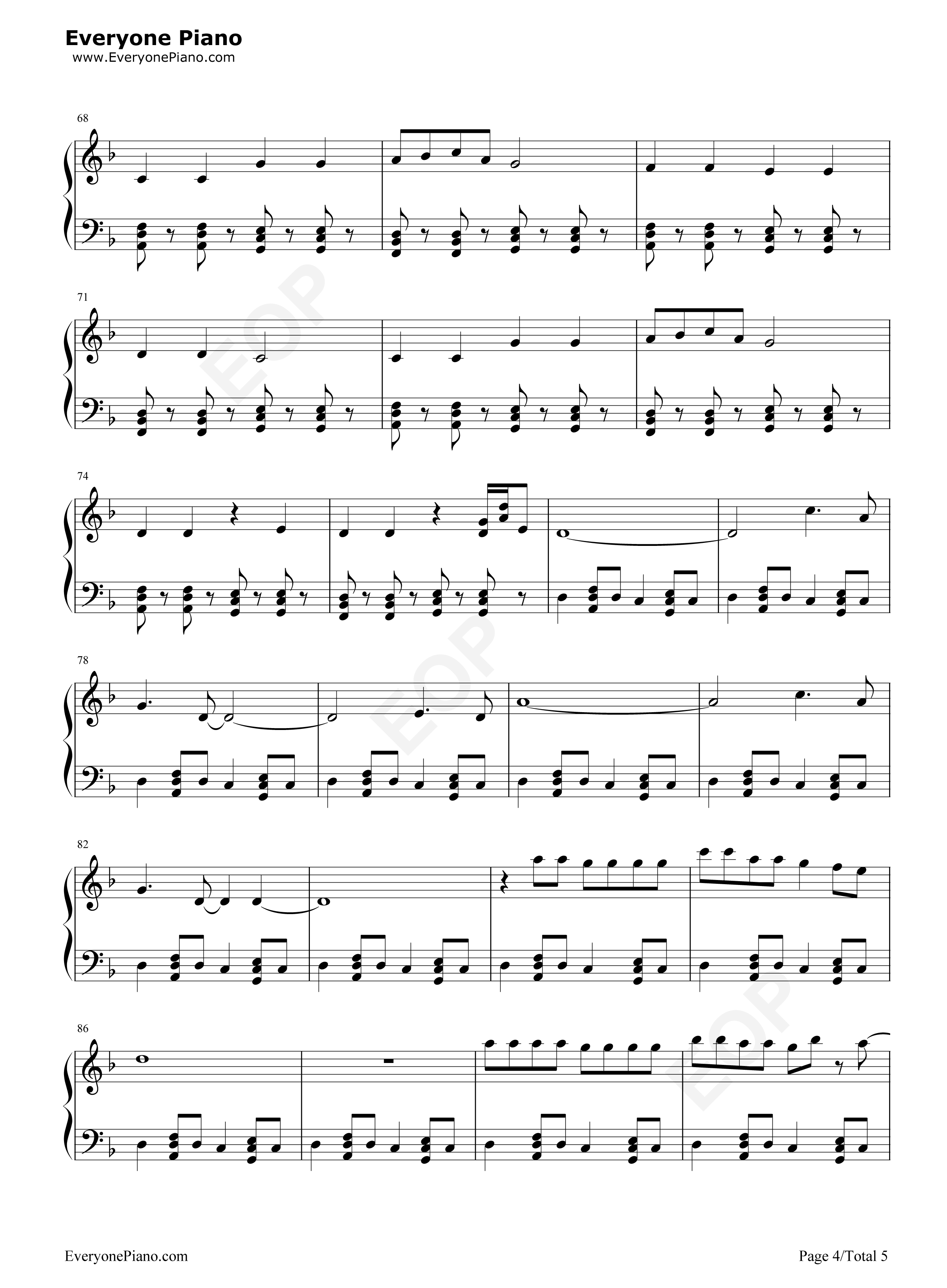 Somebody_That_I_Used_to_Know钢琴谱_Gotye_&_Kimbra