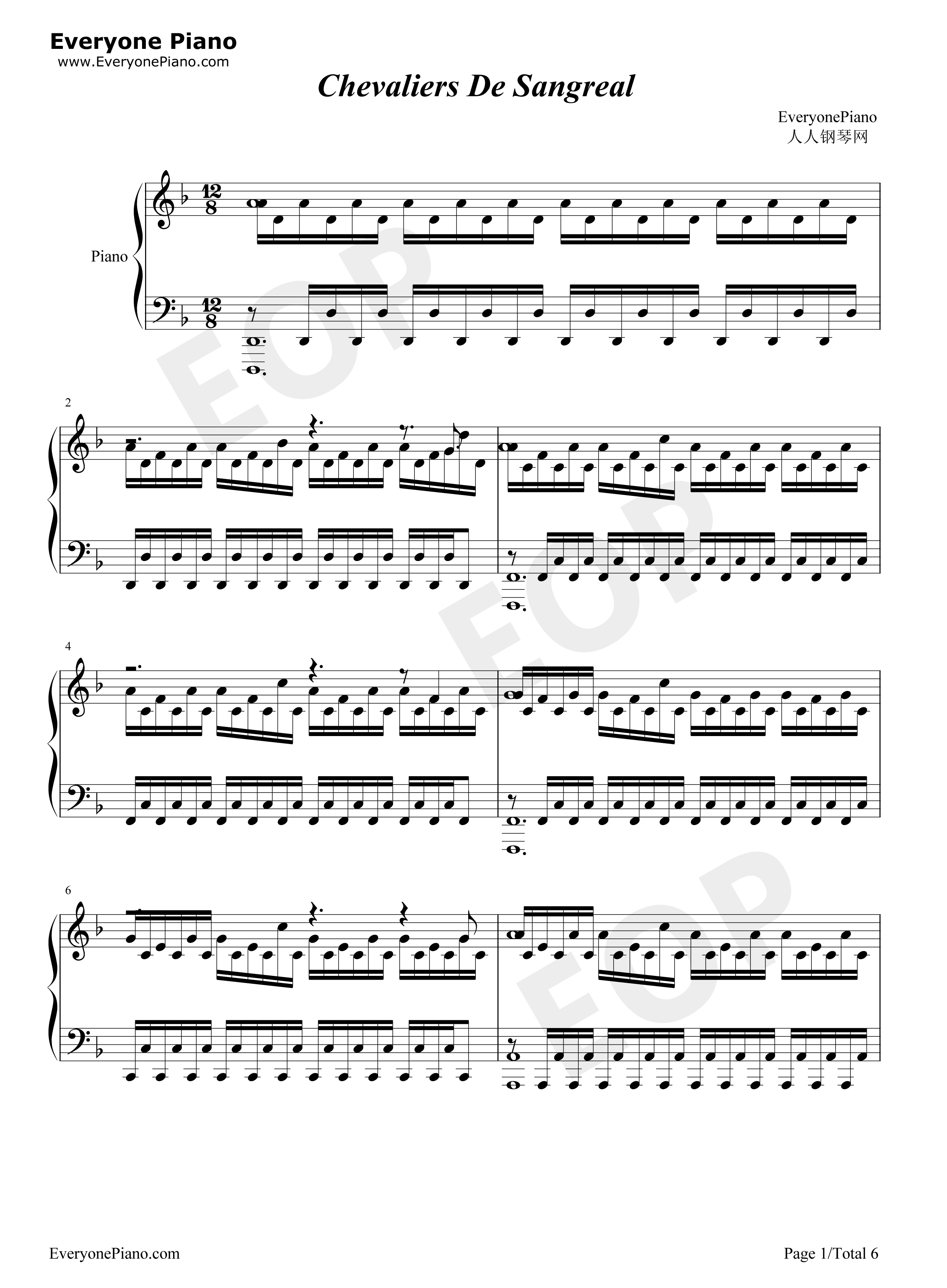 Chevaliers_De_Sangreal钢琴谱_Hans_Zimmer