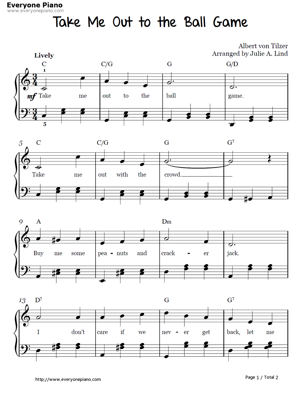 Take_Me_Out_to_the_Ball_Game钢琴谱_Albert_Von_Tilzer