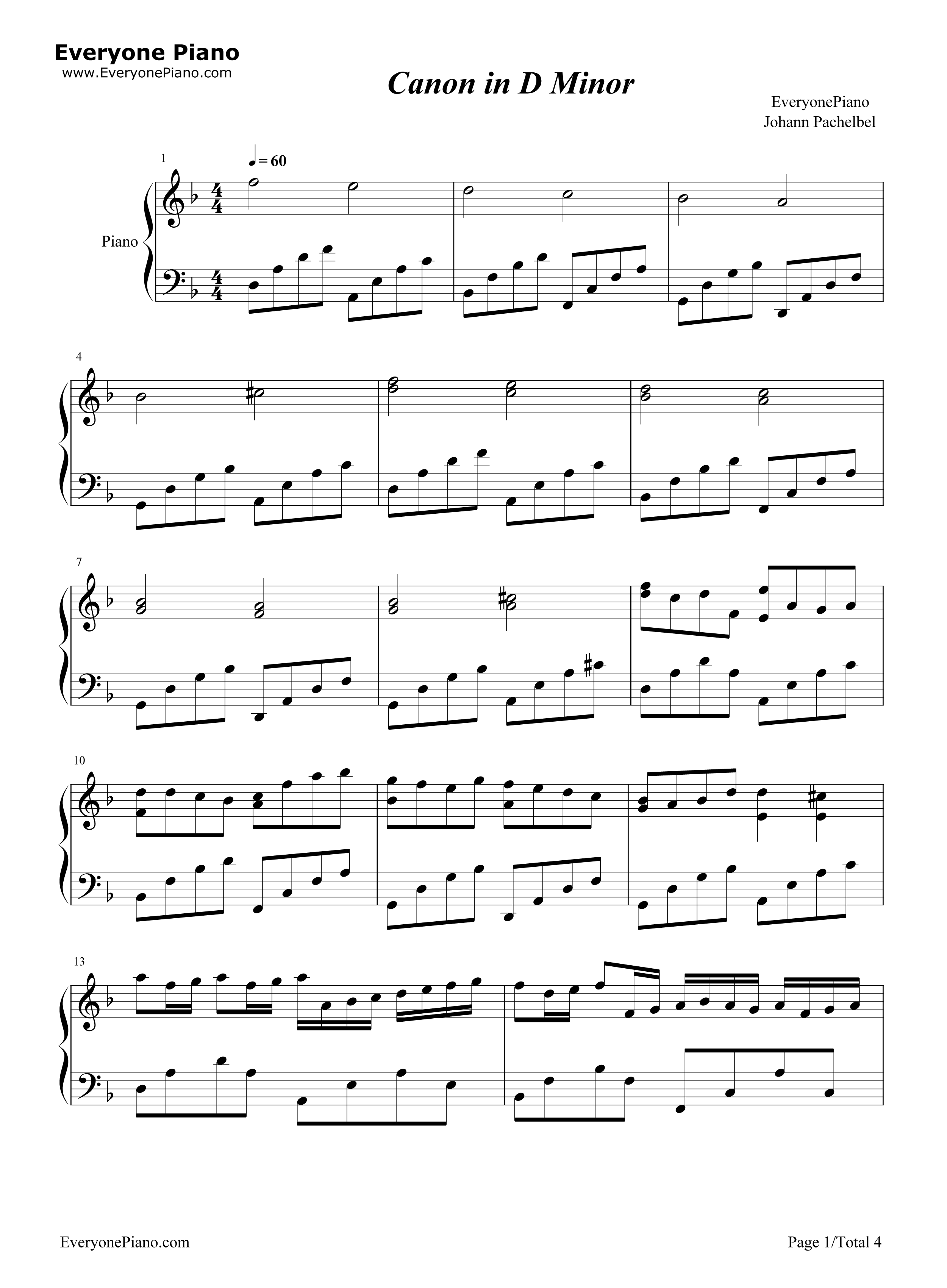 Canon_in_D_Minor钢琴谱_Johann_Pachelbel