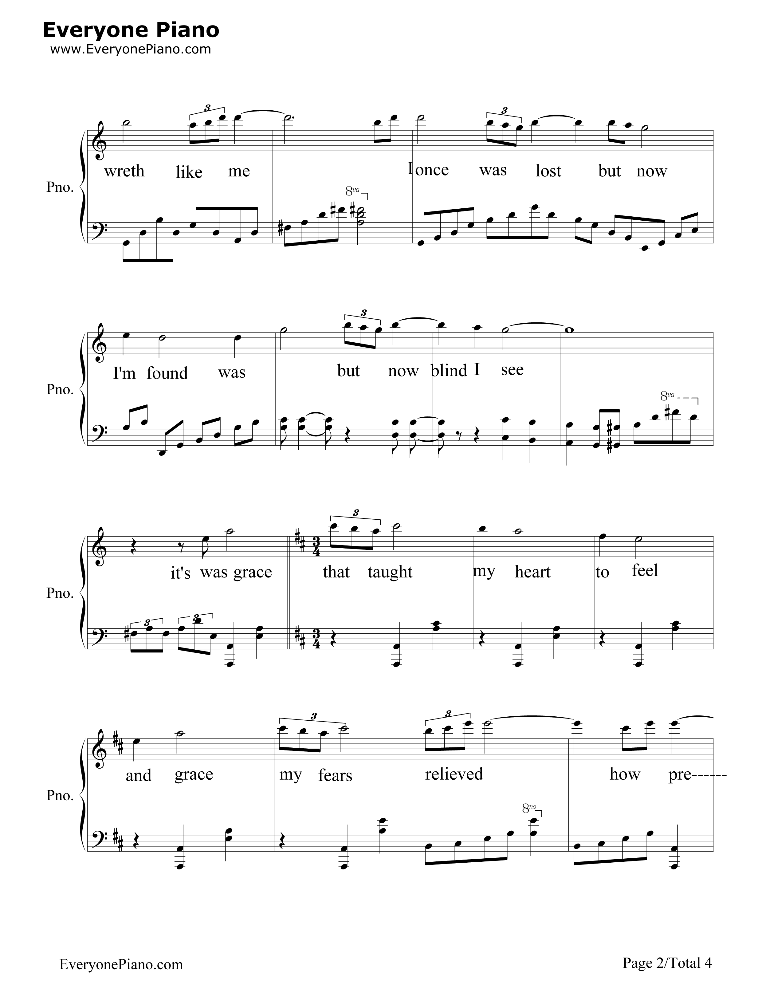 Amazing_Grace钢琴谱_约翰·牛顿__John_Newton