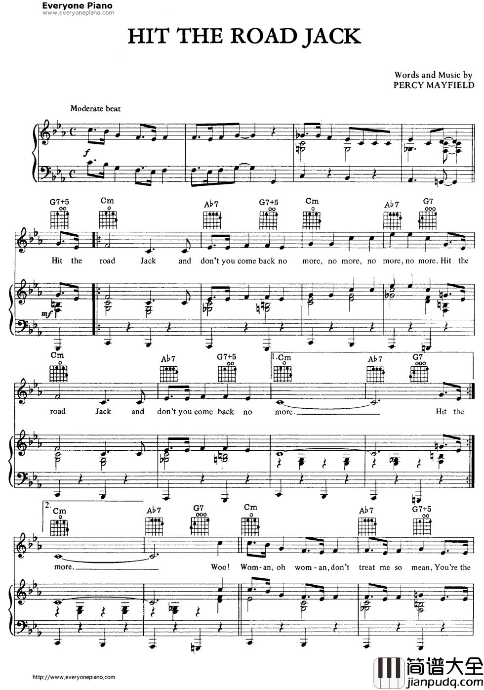 Hit_the_Road_Jack钢琴谱_Ray_Charles
