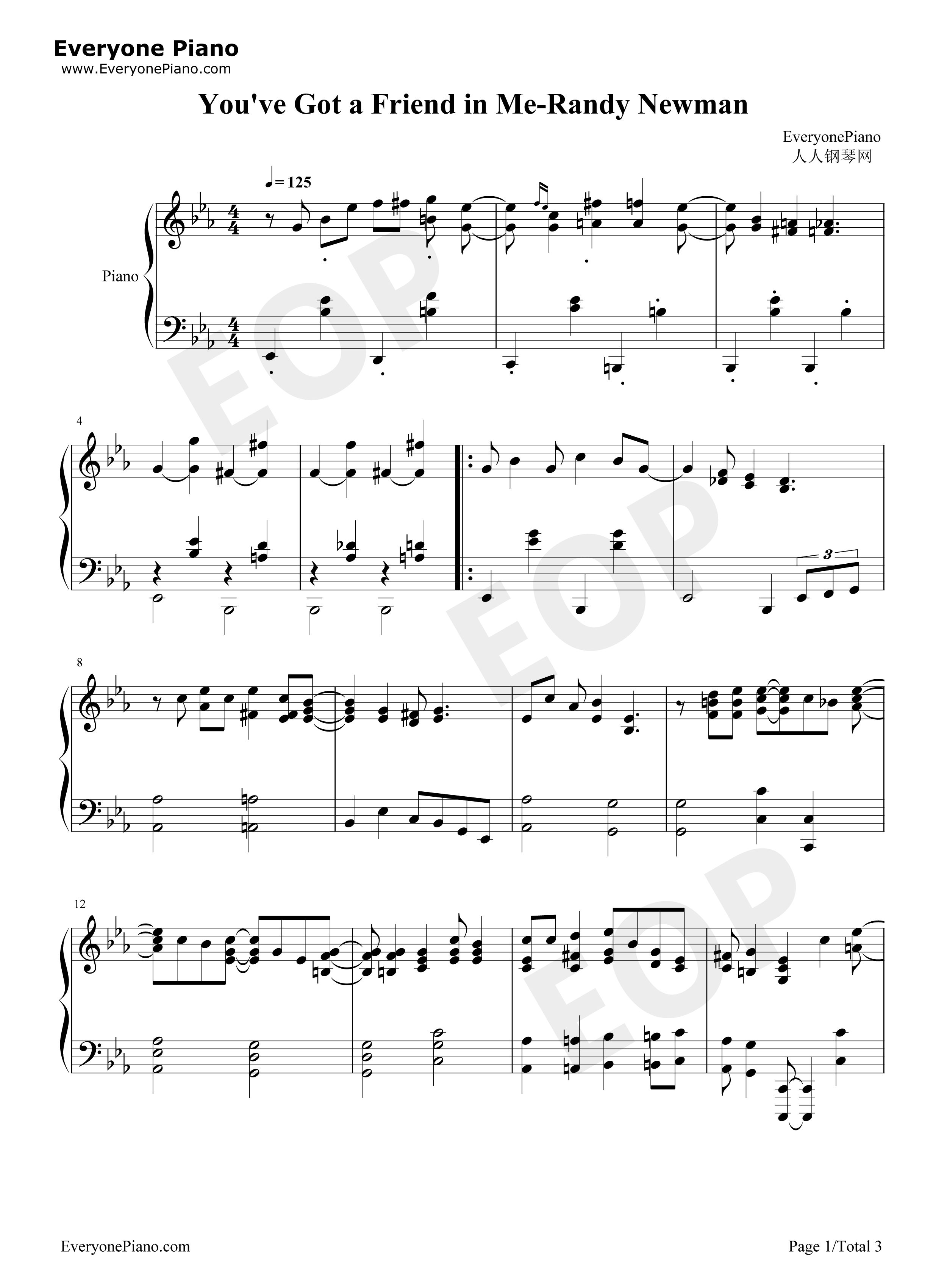 You've_Got_a_Friend_in_Me钢琴谱_Randy_Newman