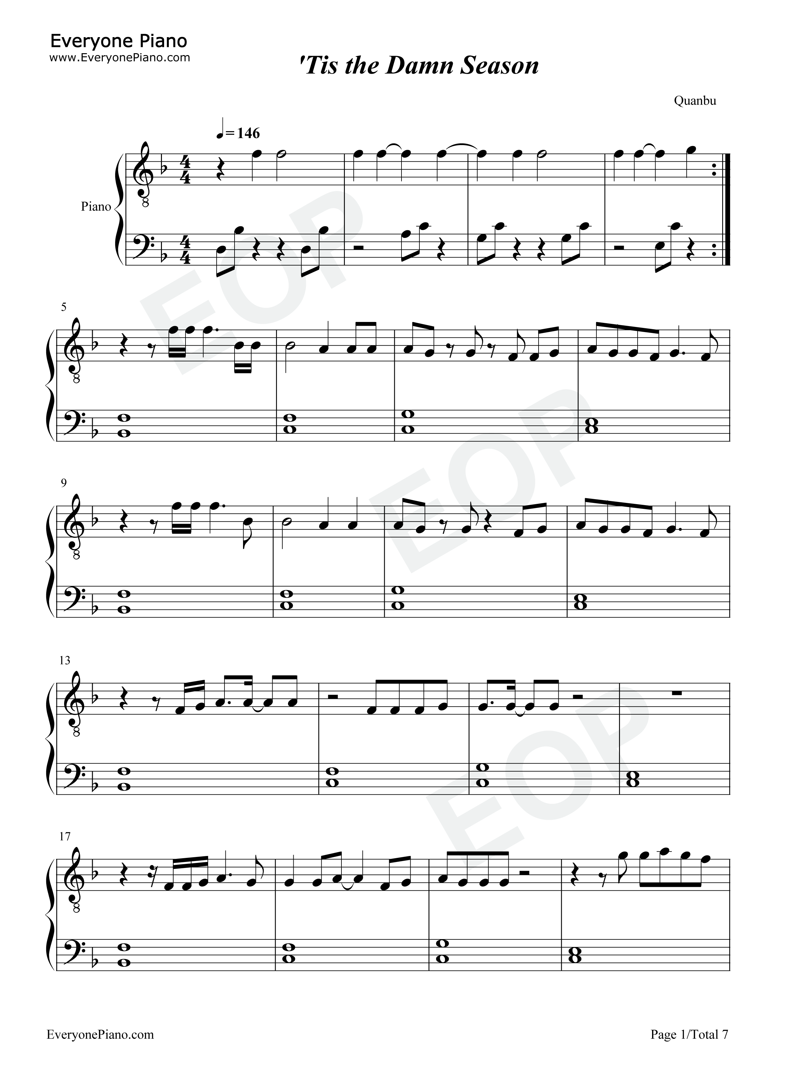 Tis_the_Damn_Season钢琴谱_Taylor_Swift