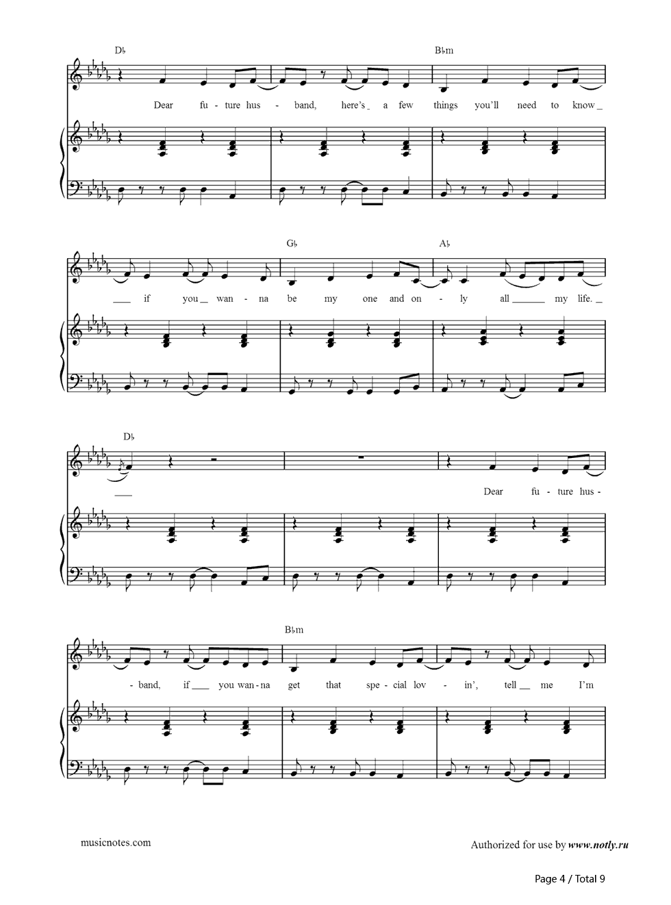 Dear_Future_Husband钢琴谱_Meghan_Trainor