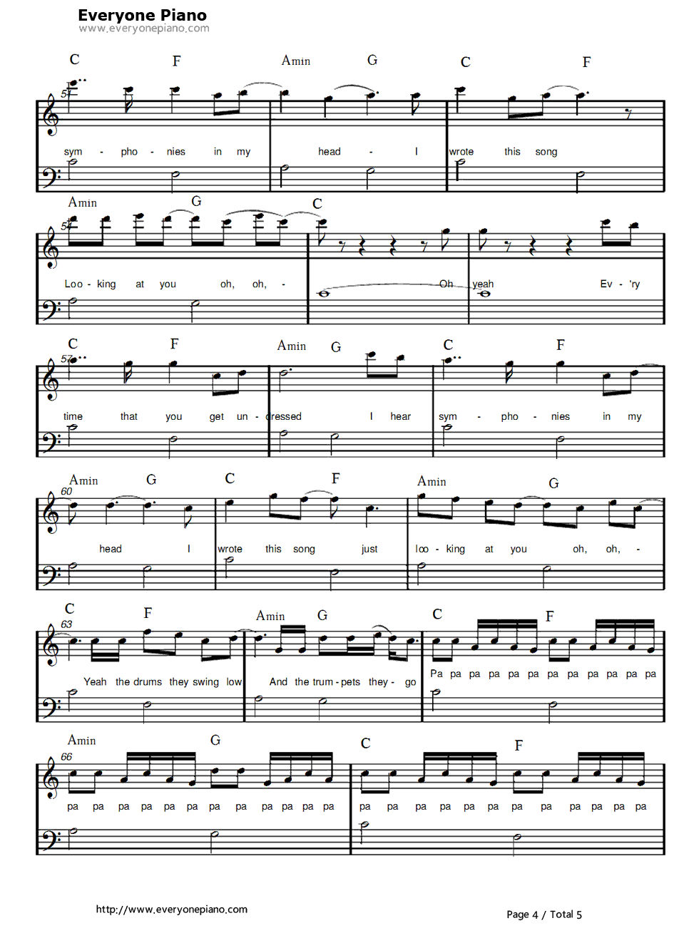 Trumpets钢琴谱_Jason_Derulo