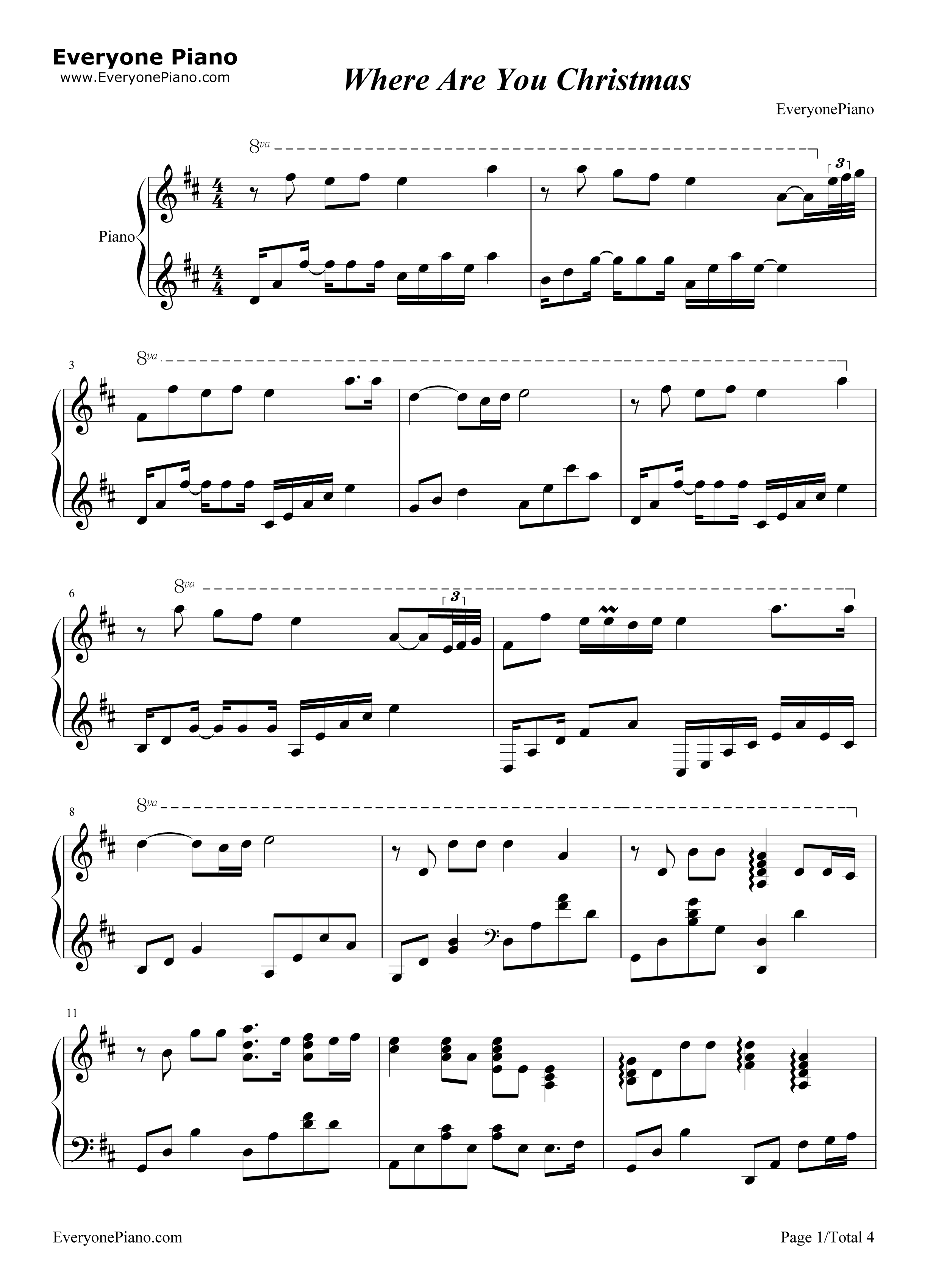 Where_Are_You_Christmas钢琴谱_Faith_Hill