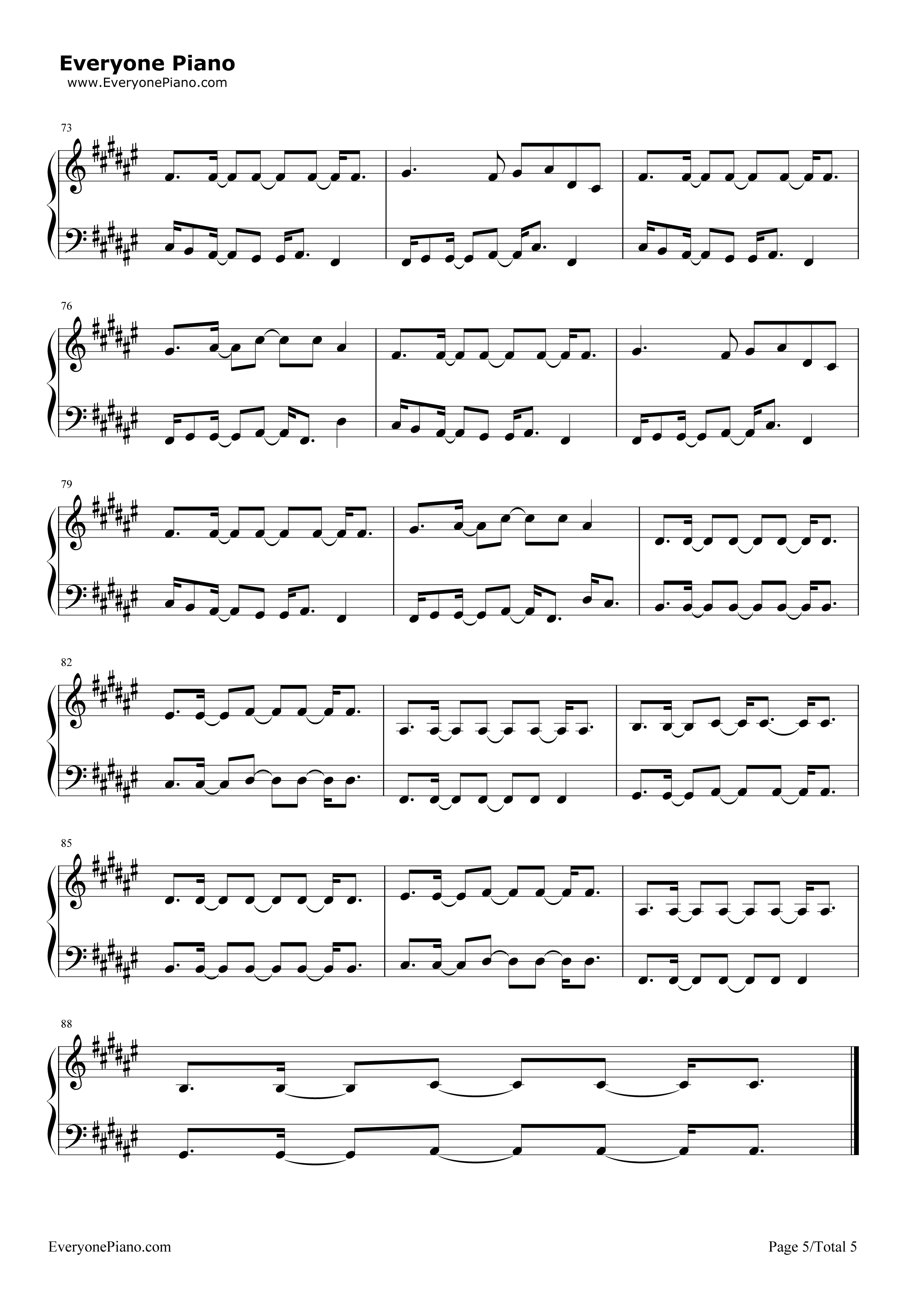 Sunset_Lover钢琴谱_PETIT_BISCUIT