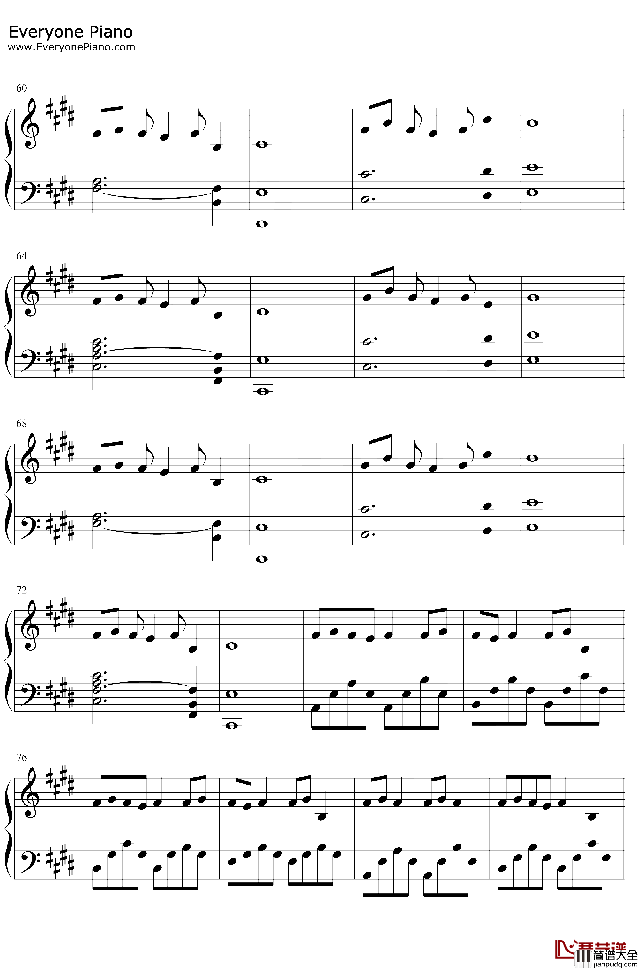 FlyAway钢琴谱_TheFatRatAnjulie
