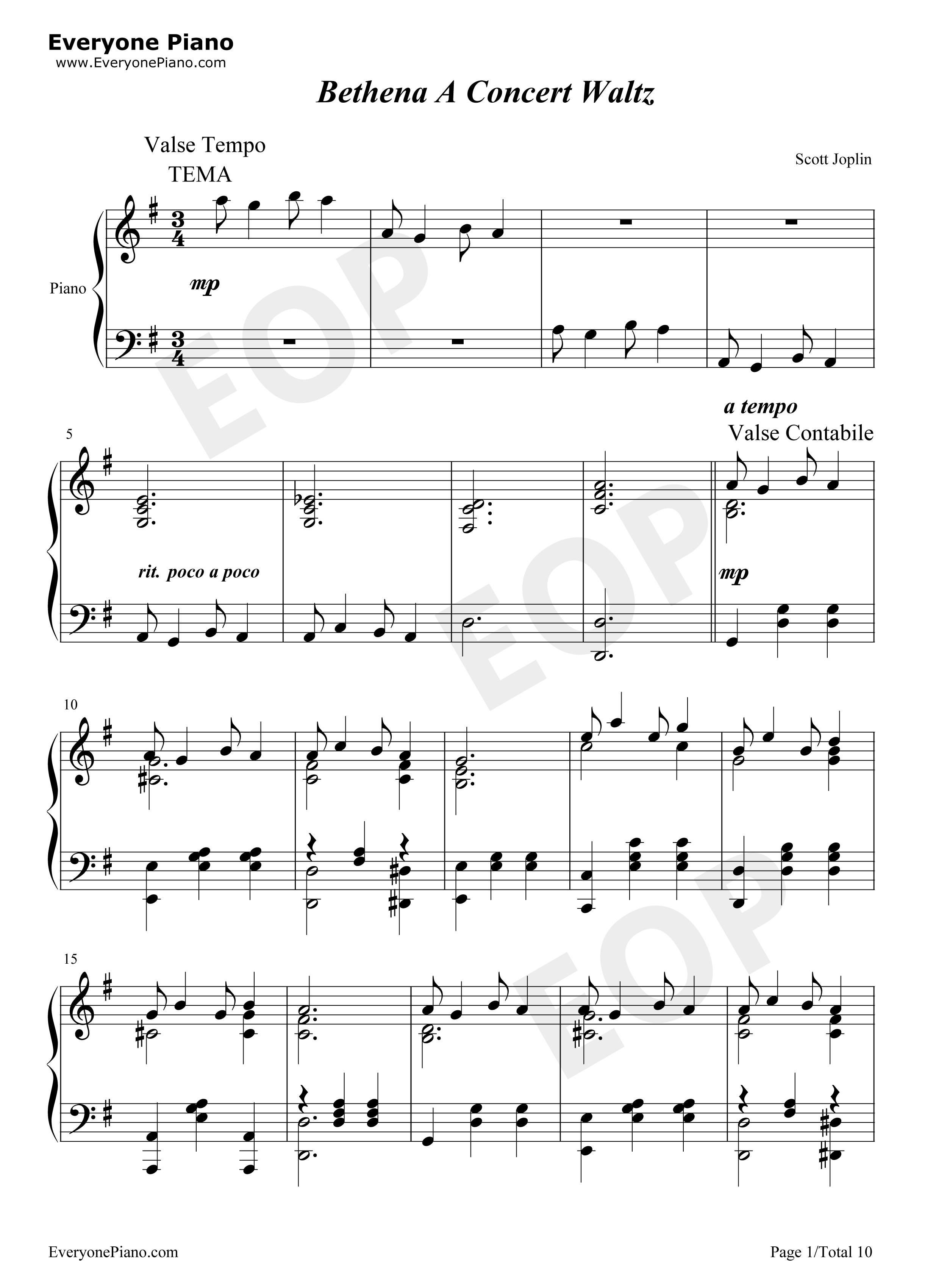 Bethena_A_Concert_Waltz钢琴谱_Scott_Joplin__斯科特·乔普林