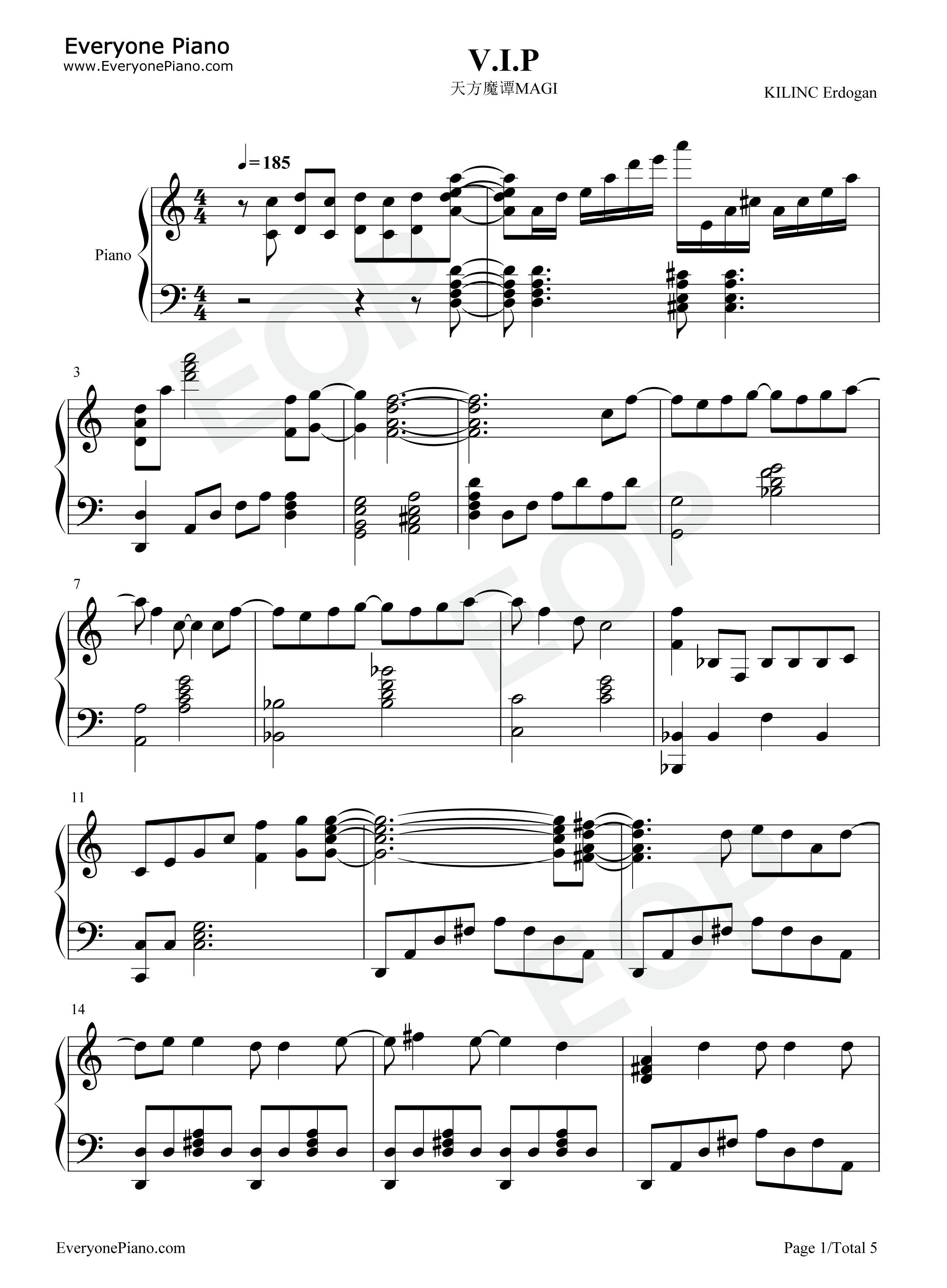 V.I.P钢琴谱_SID