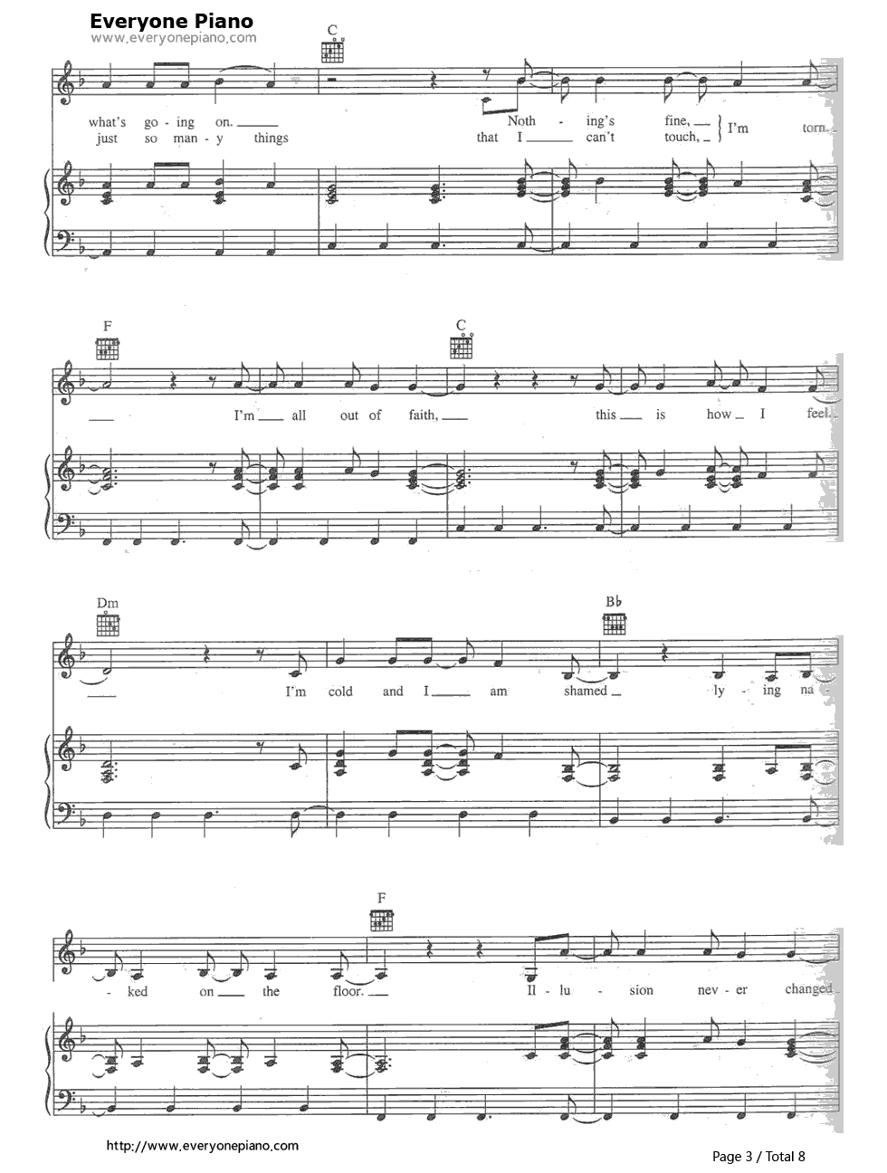 Torn钢琴谱_Natalie_Imbruglia