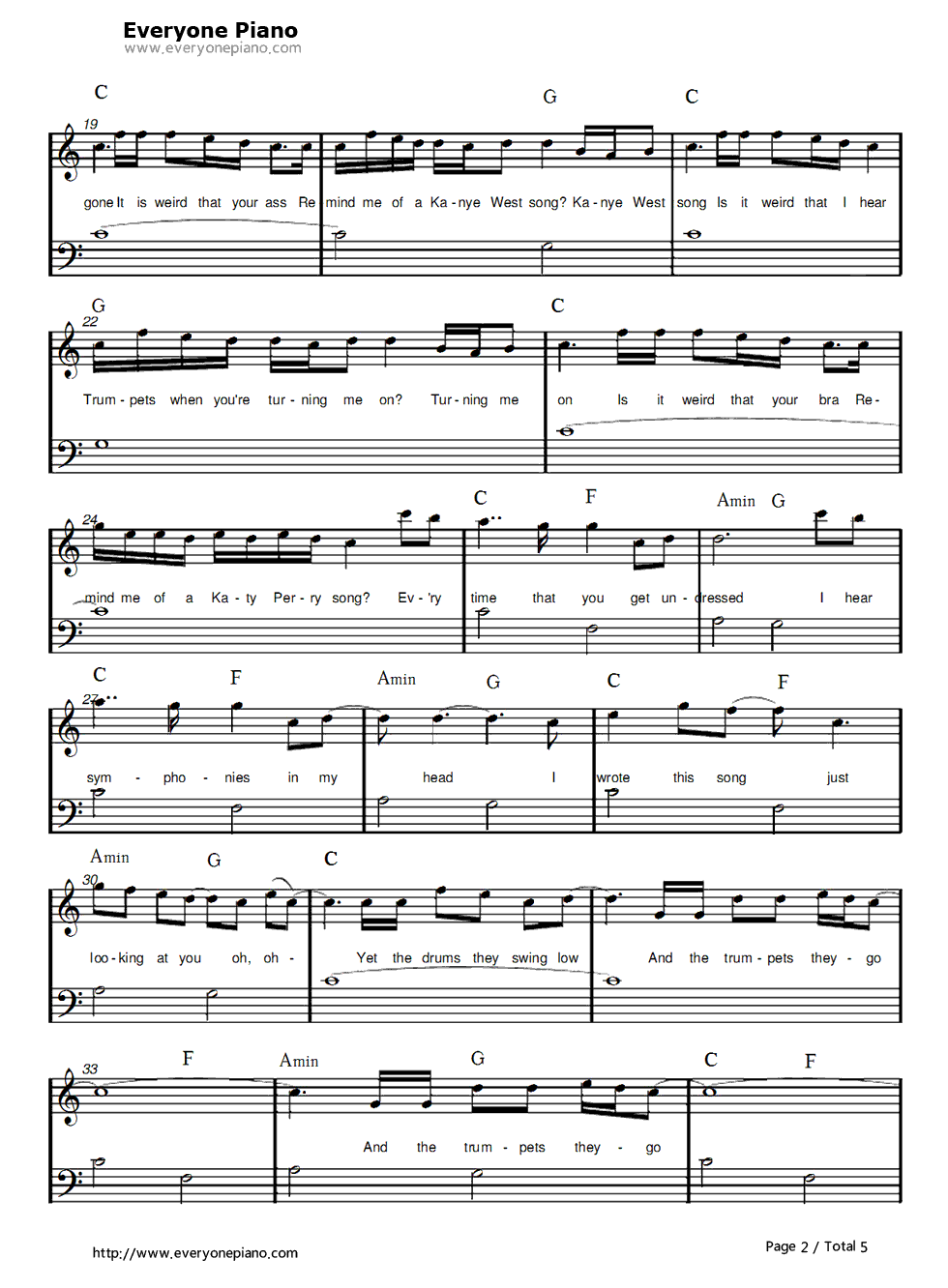 Trumpets钢琴谱_Jason_Derulo