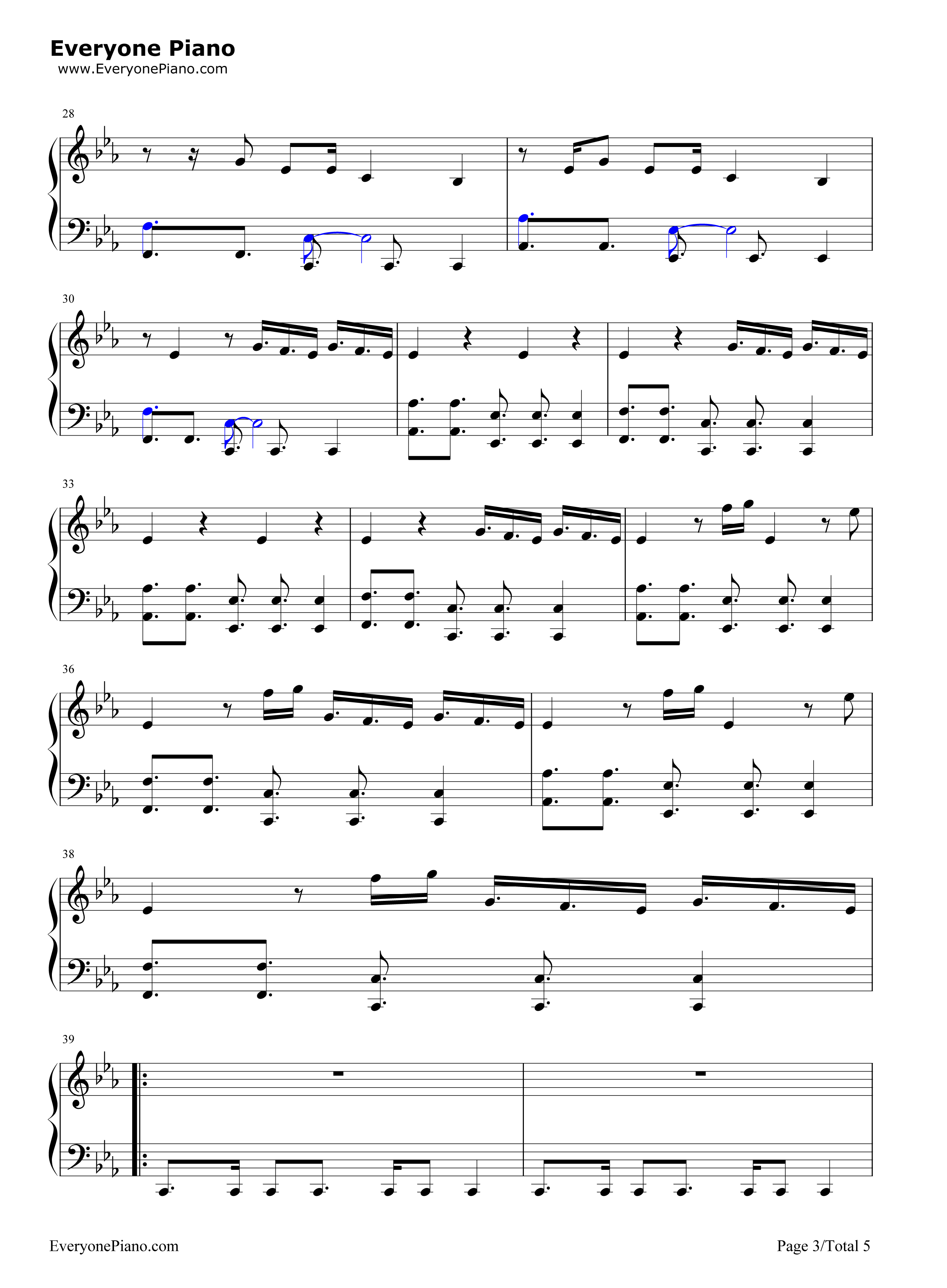 Down钢琴谱_Fifth_Harmony