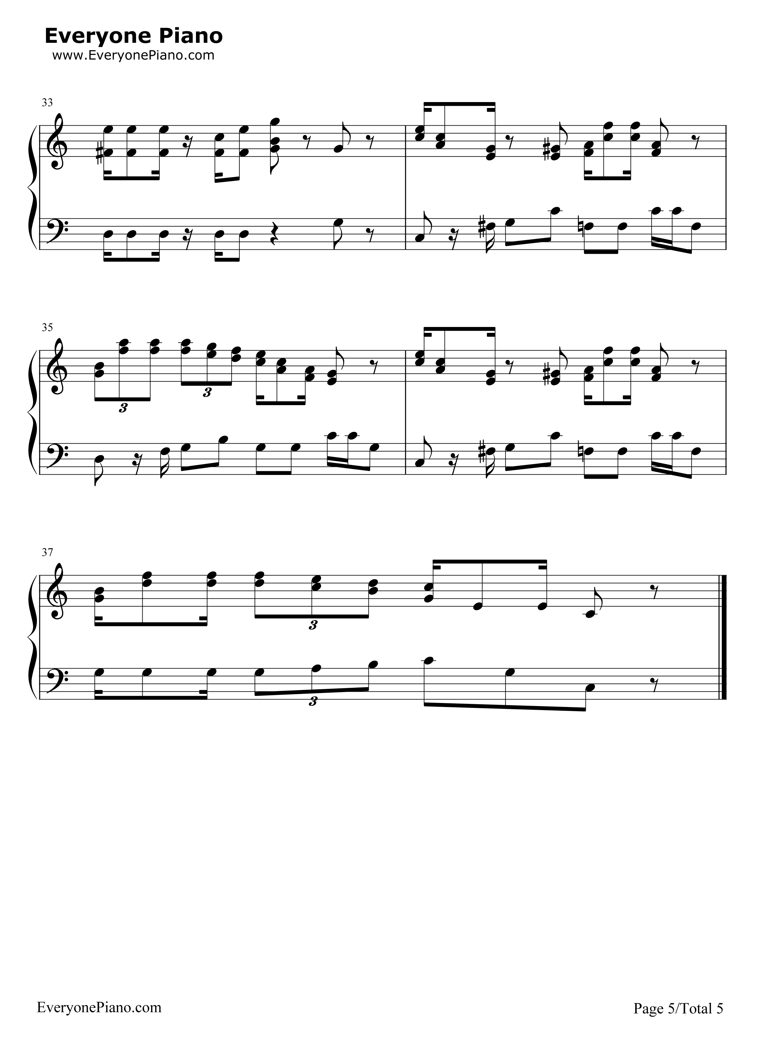 超级玛丽主题曲钢琴谱_近藤浩治