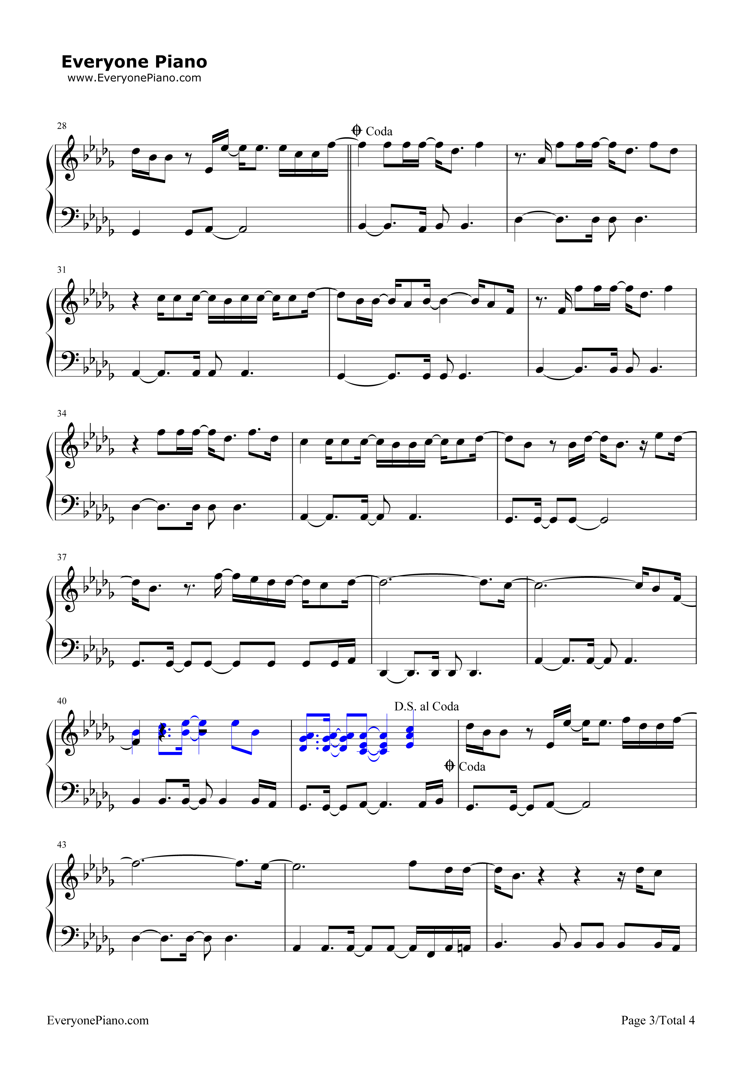 Here_Without_You钢琴谱_3_Doors_Down