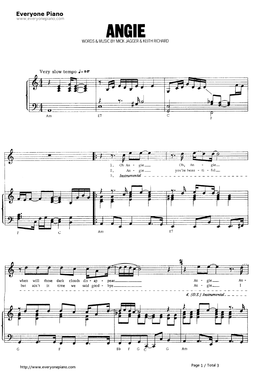 Angie钢琴谱_The_Rolling_Stones