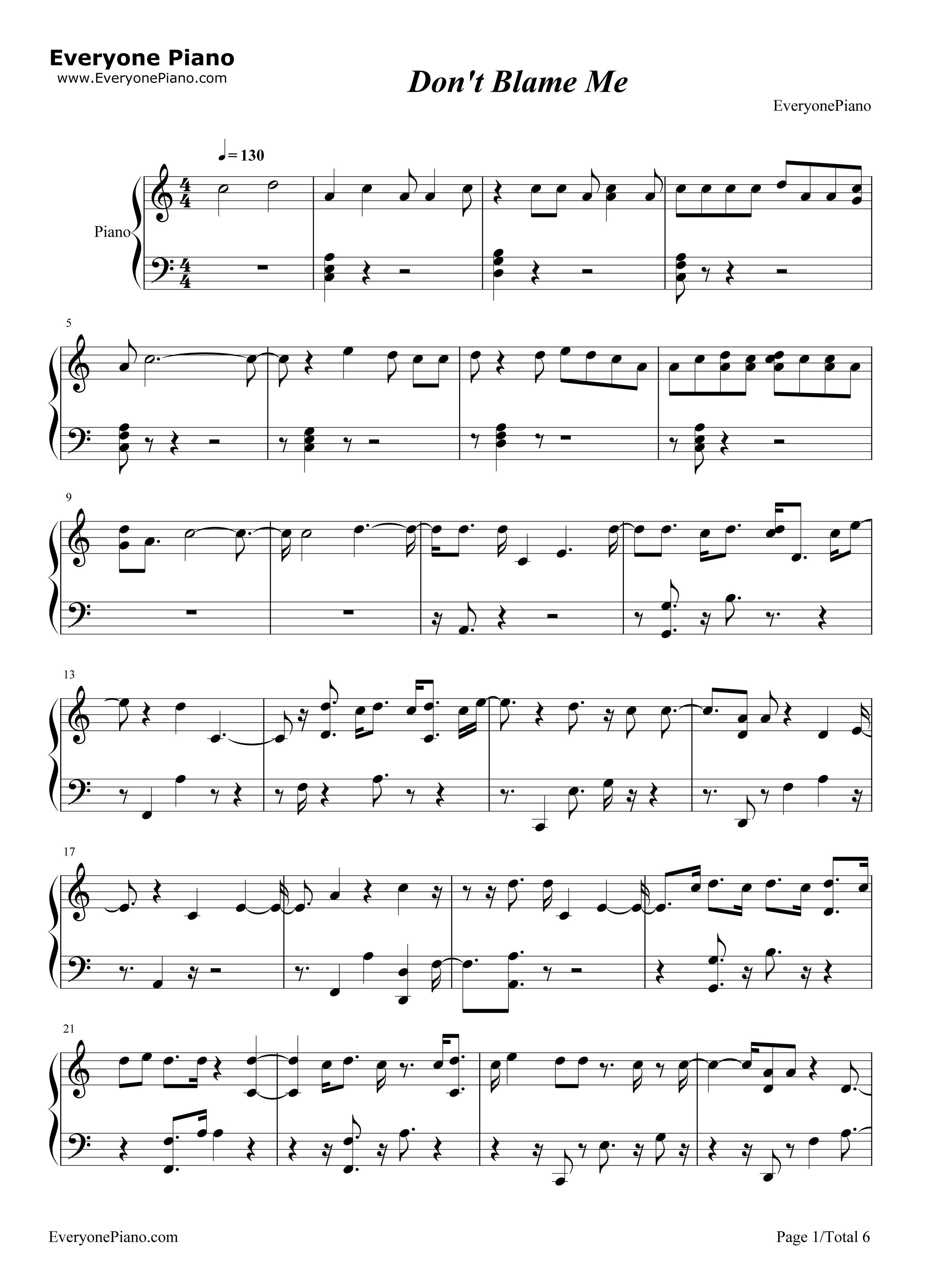 Don't_Blame_Me钢琴谱_Taylor_Swift