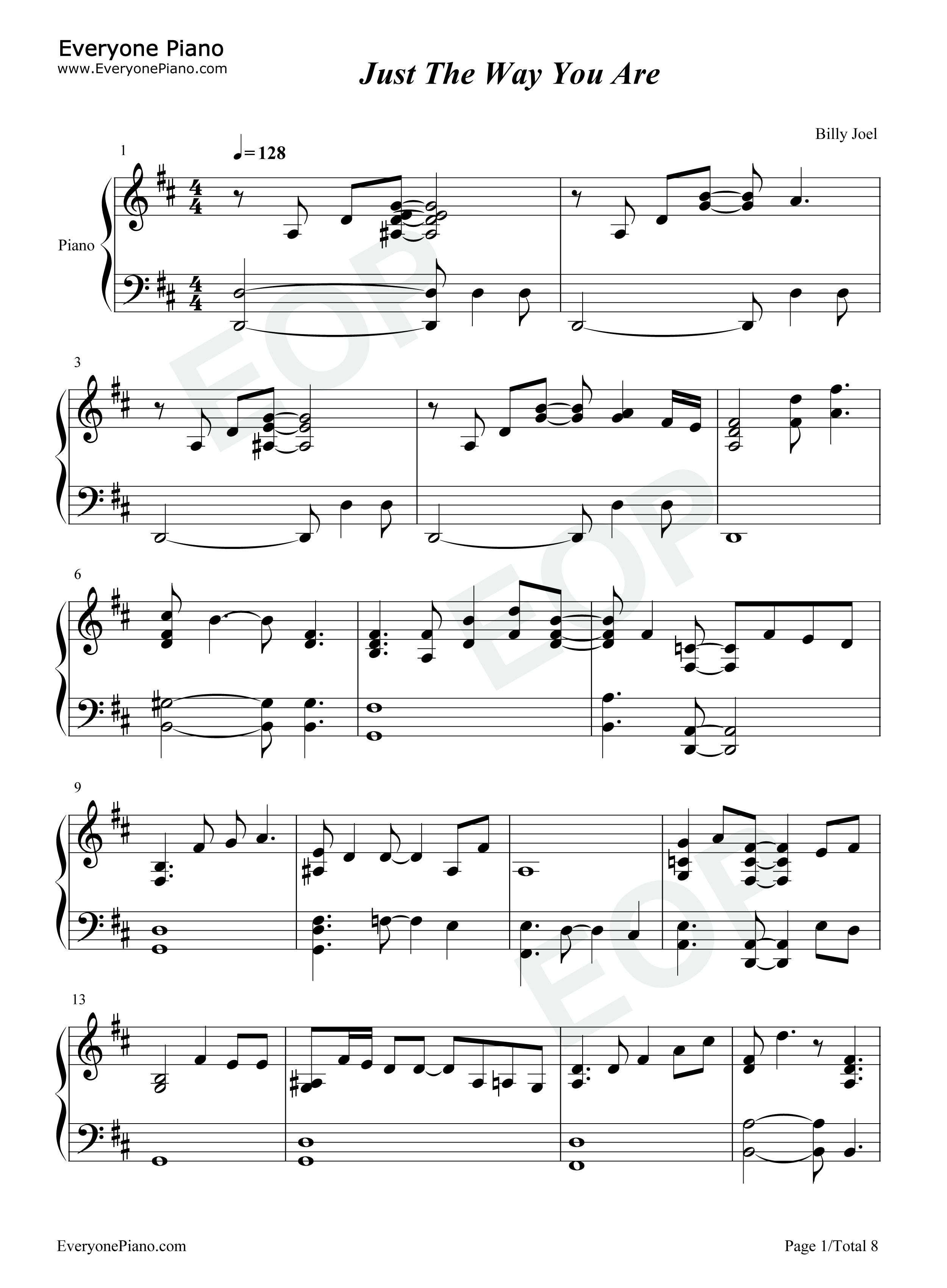 Just_the_Way_You_Are钢琴谱_Billy_Joel