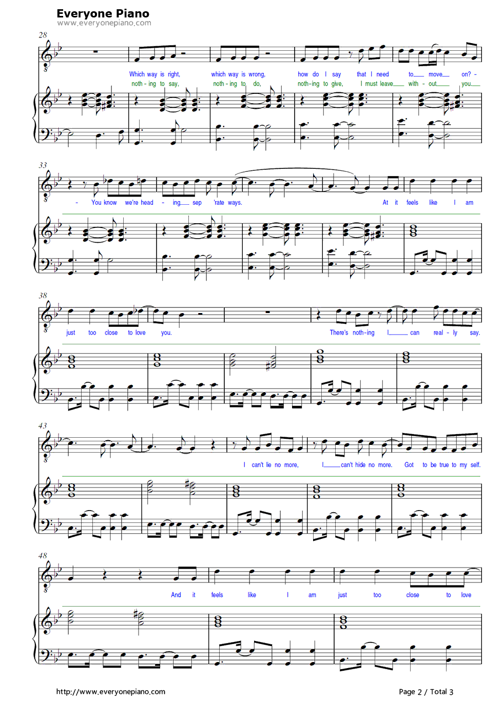 Too_Close钢琴谱_Alex_Clare