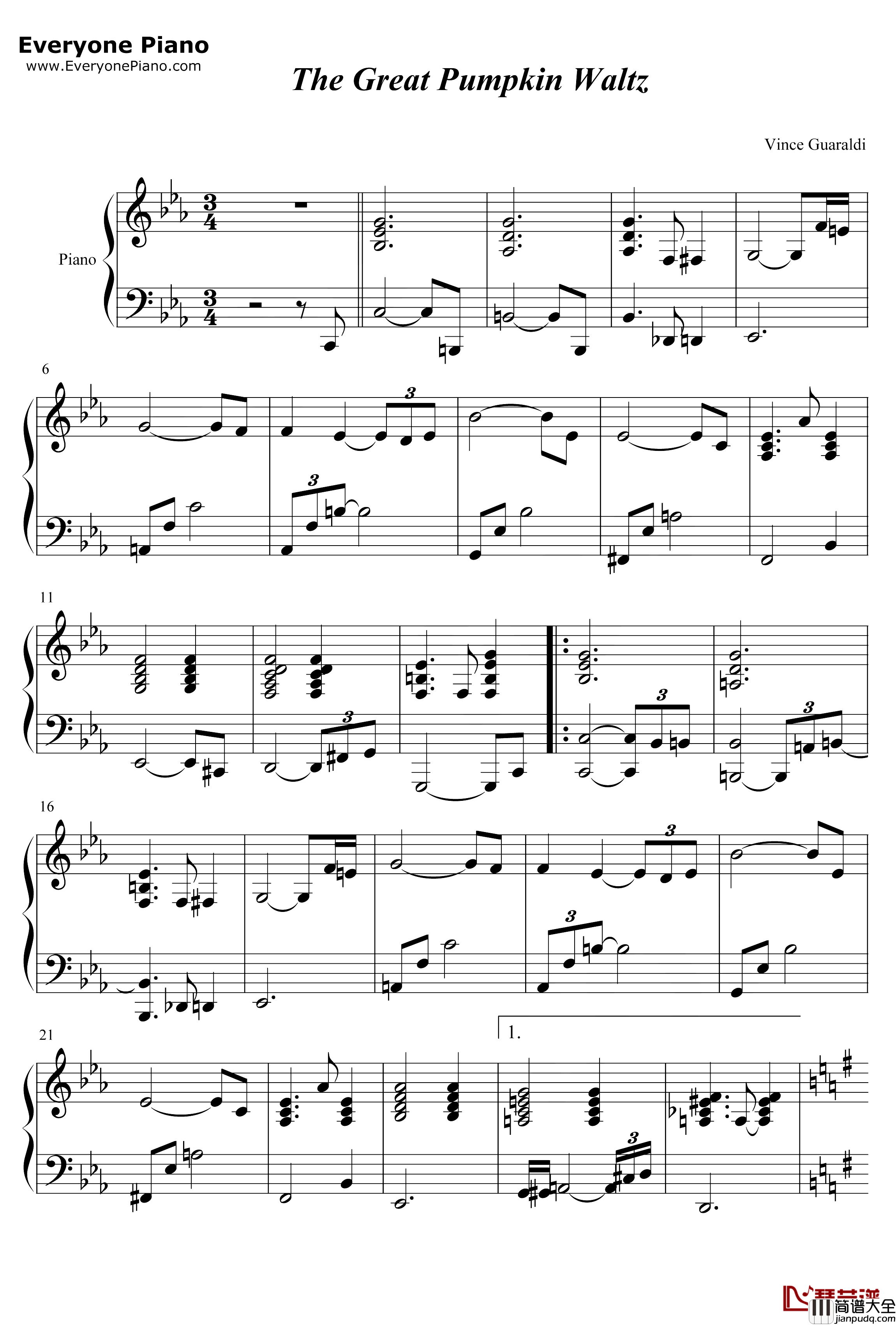 The_Great_Pumpkin_Waltz钢琴谱_VinceGuaraldi