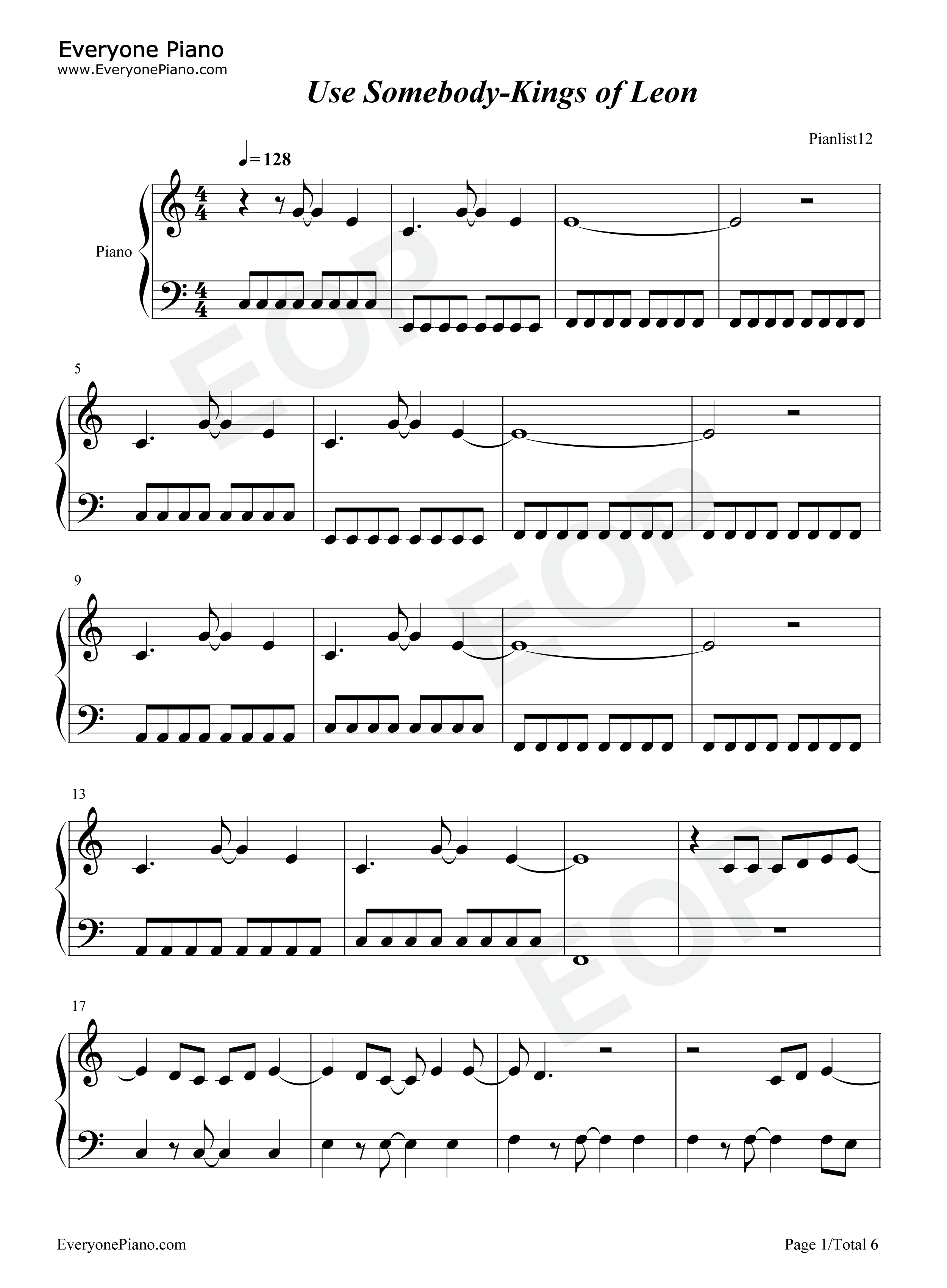 Use_Somebody钢琴谱_Kings_of_Leon