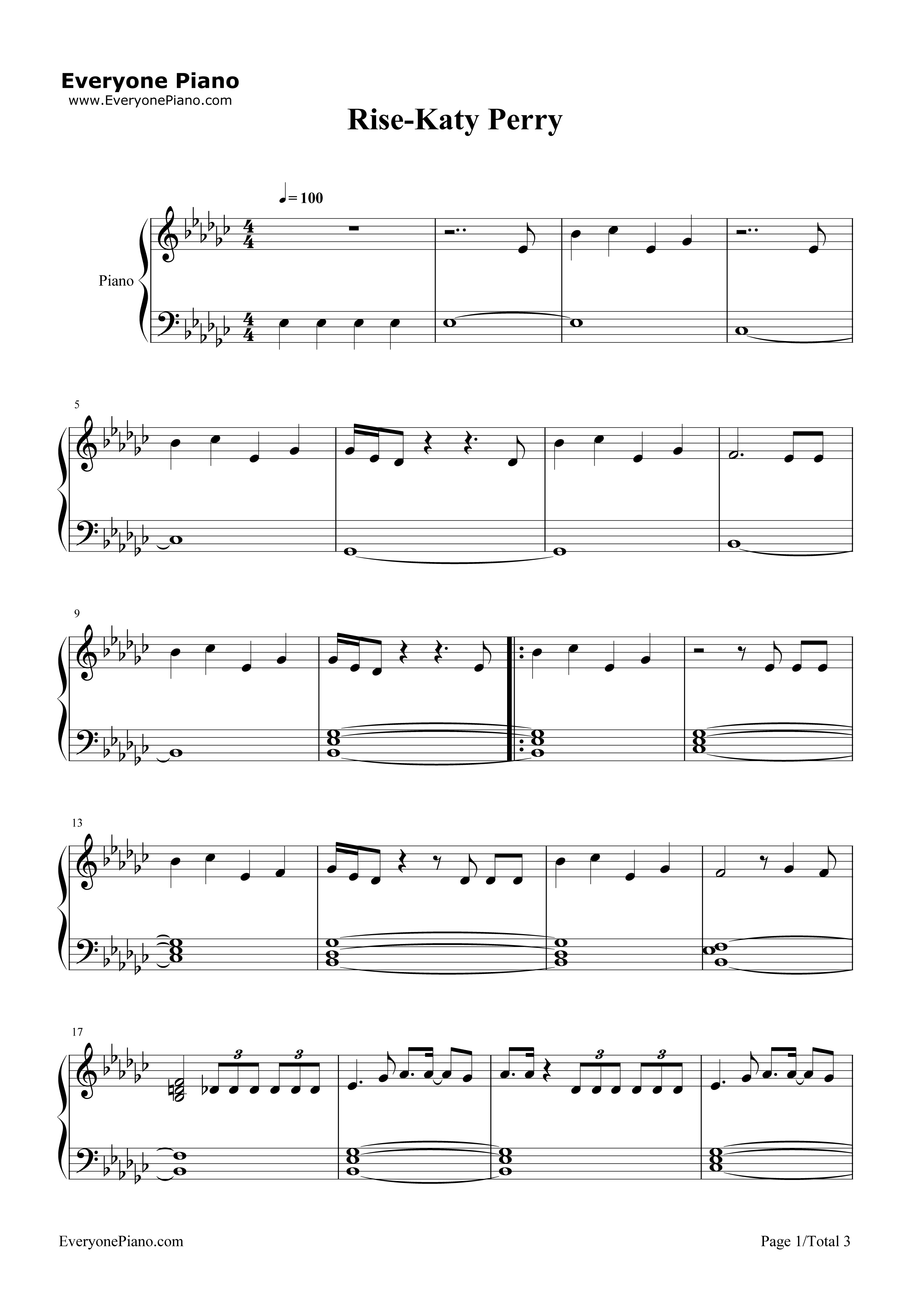 Rise钢琴谱_Katy_Perry