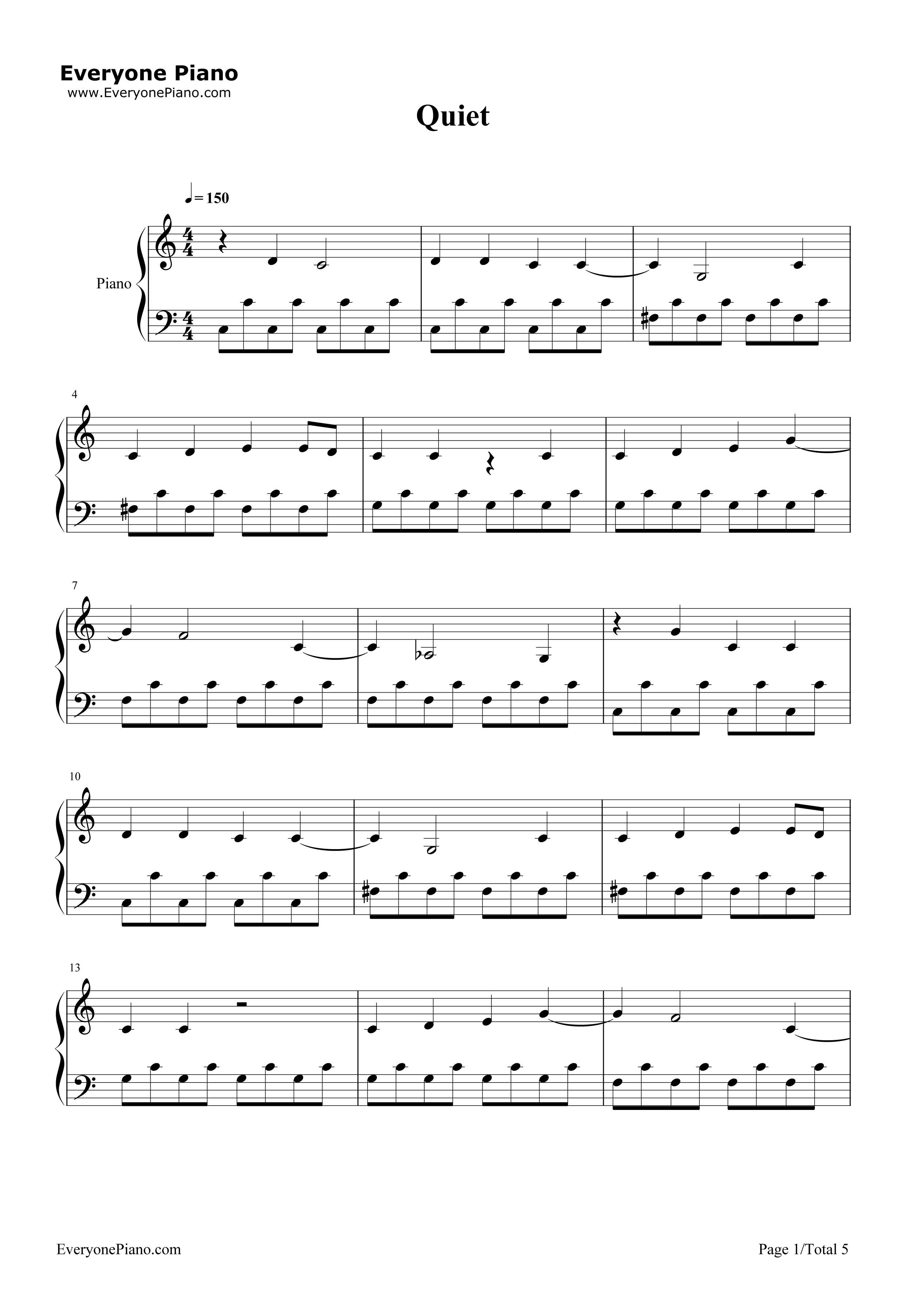 Quiet钢琴谱_Demi_Lovato