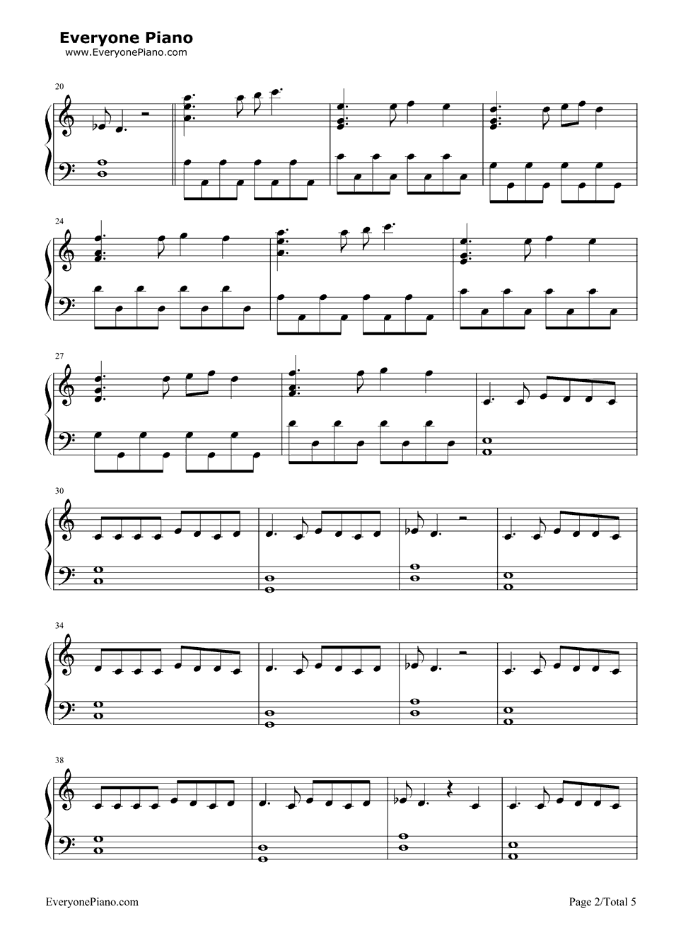 Prayer_in_C钢琴谱_Lilly_Wood_and_the_Prick