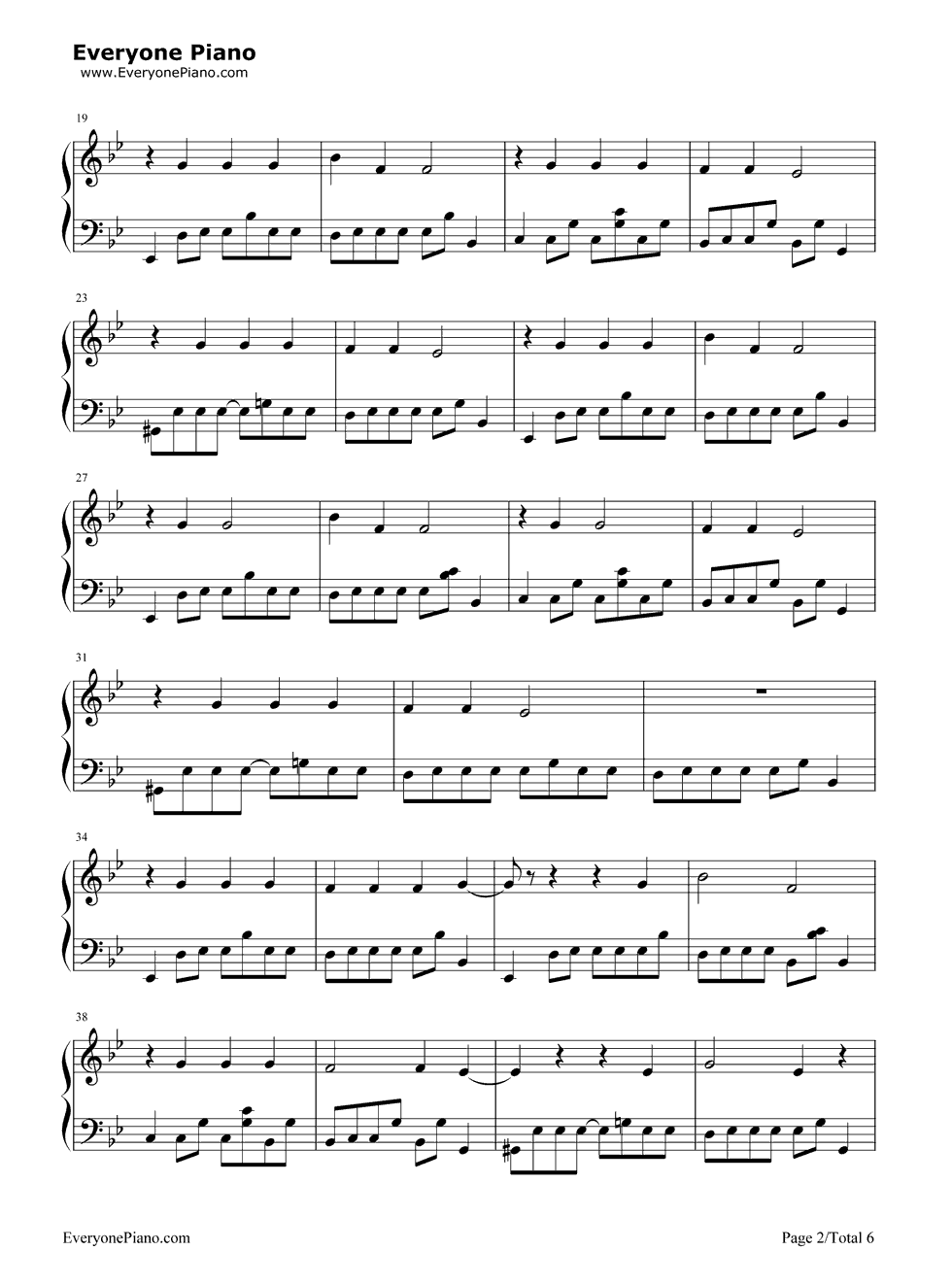 Heartbeats钢琴谱_Jose_Gonzalez