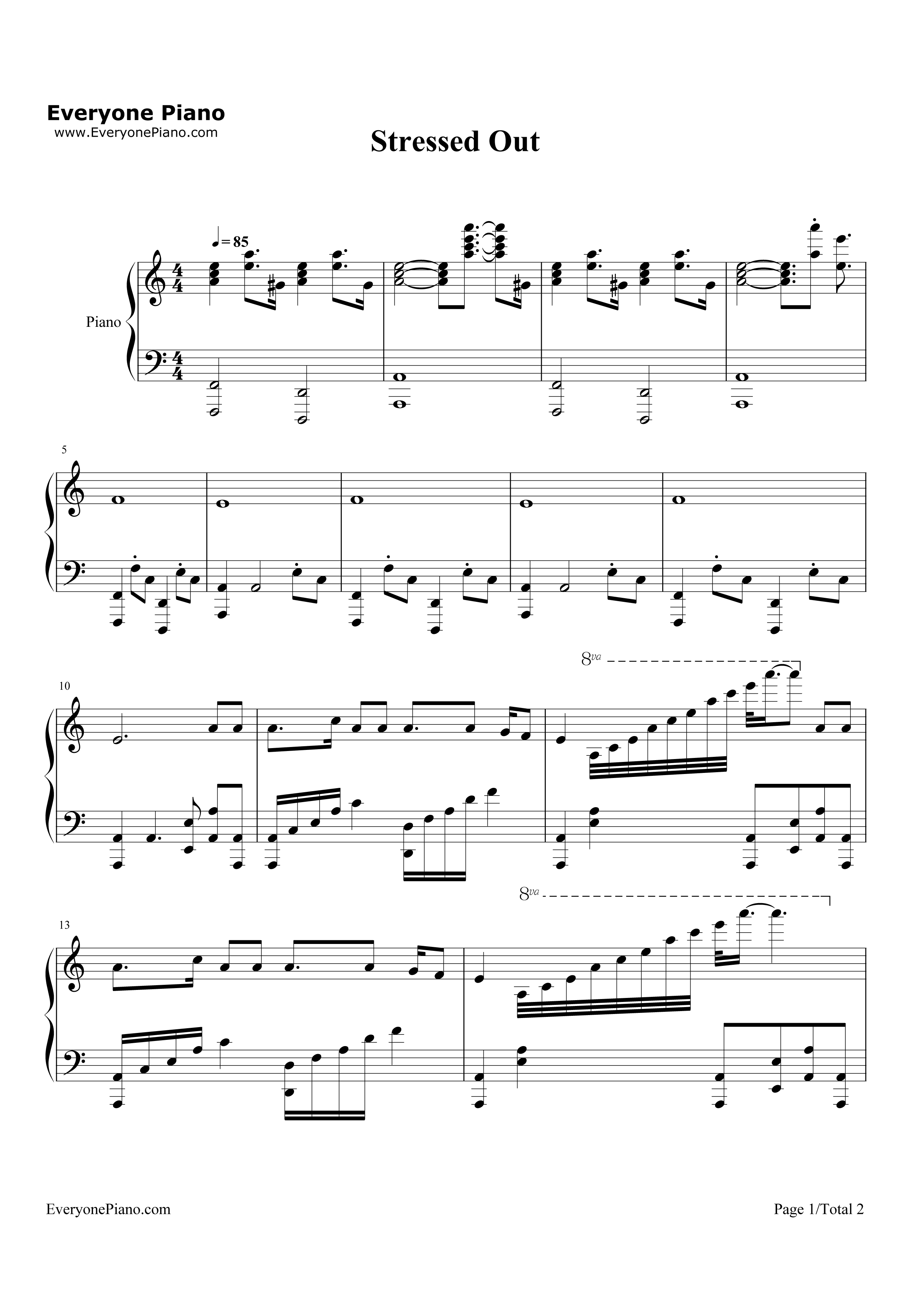 Stressed_Out简单版钢琴谱_Twenty_One_Pilots