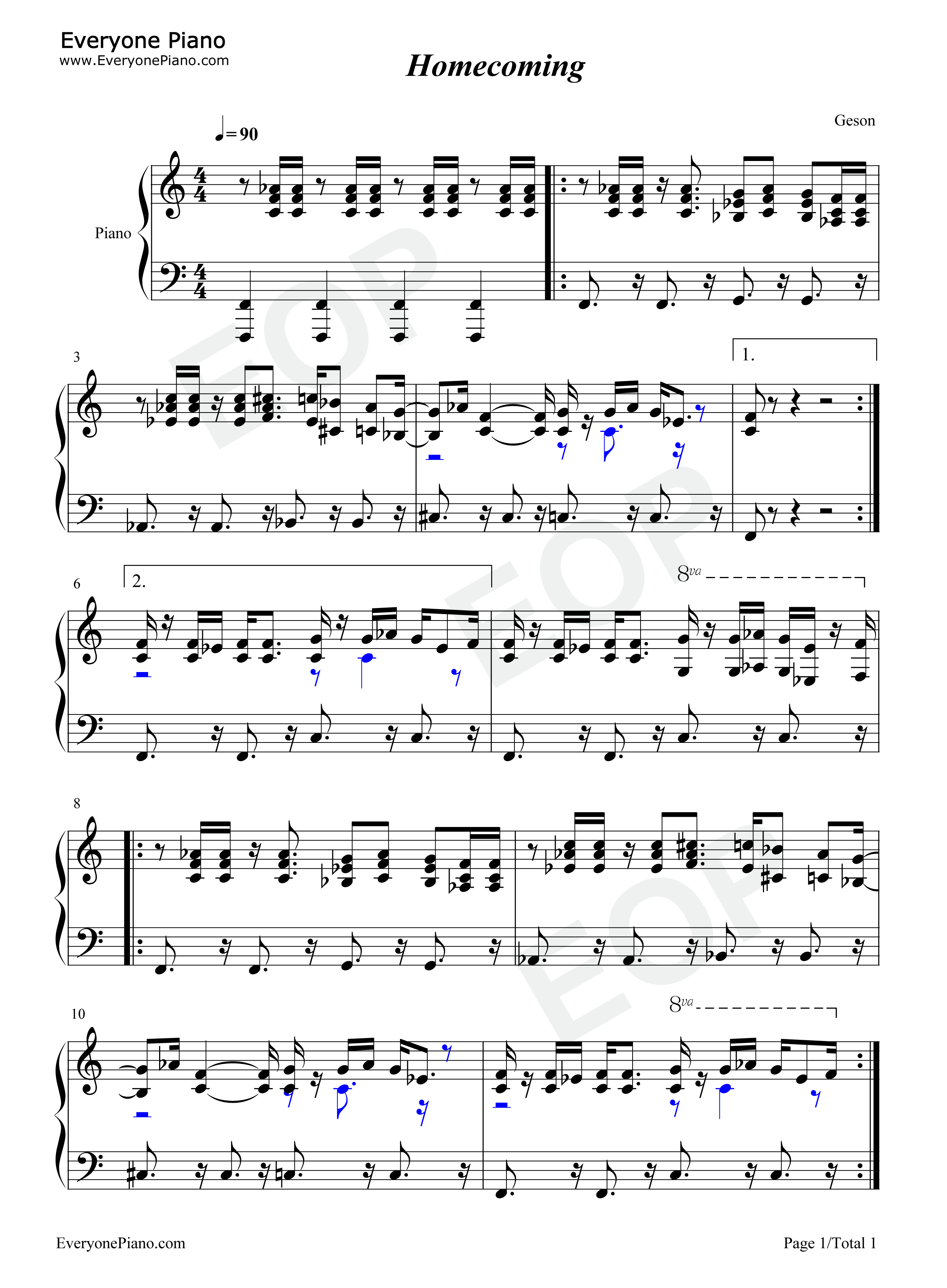 Homecoming钢琴谱_Kanye_West